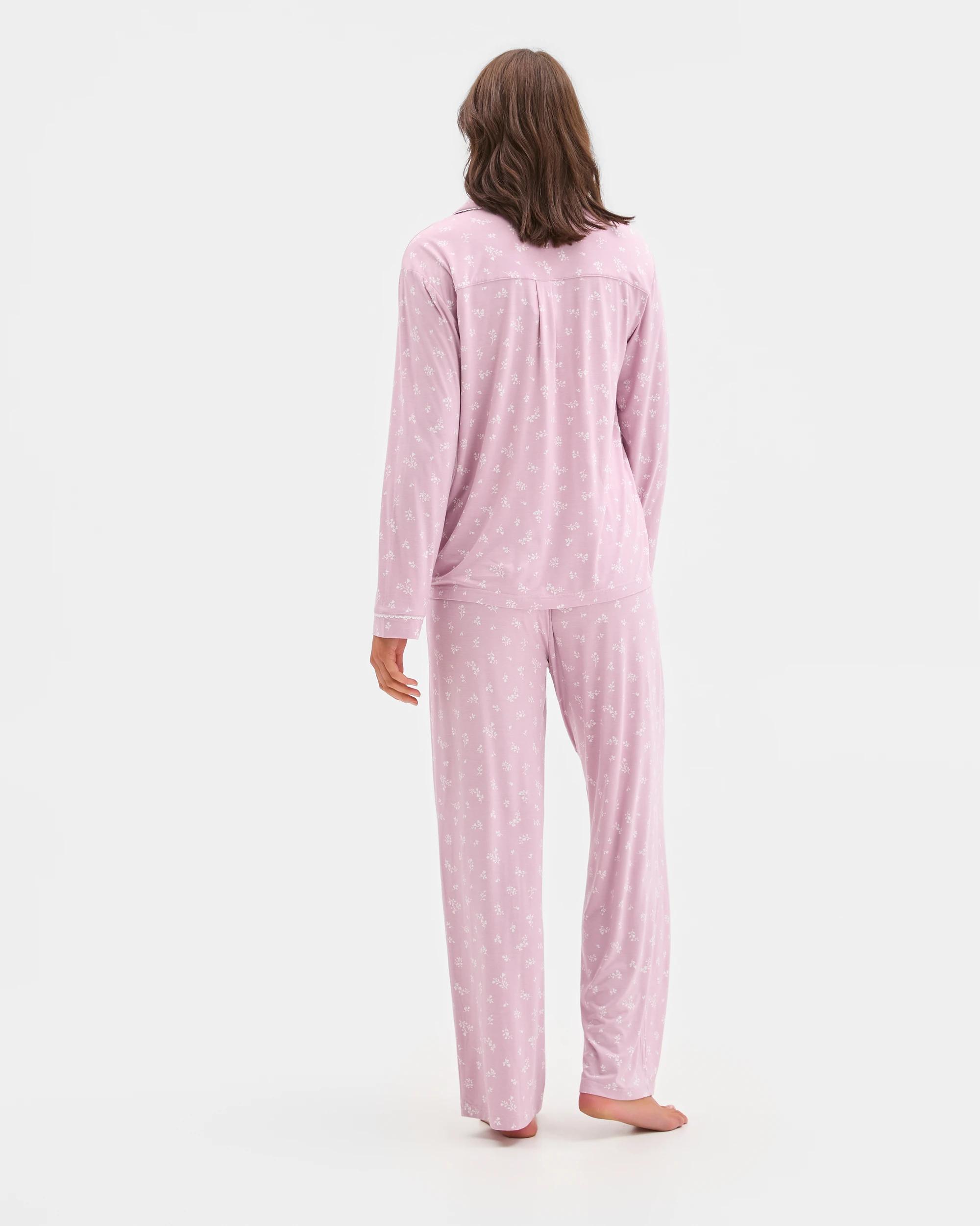 3 Target Woman Bamboo Comfort Long Sleeve Pyjama Set PINK FLORAL, 3 of 6