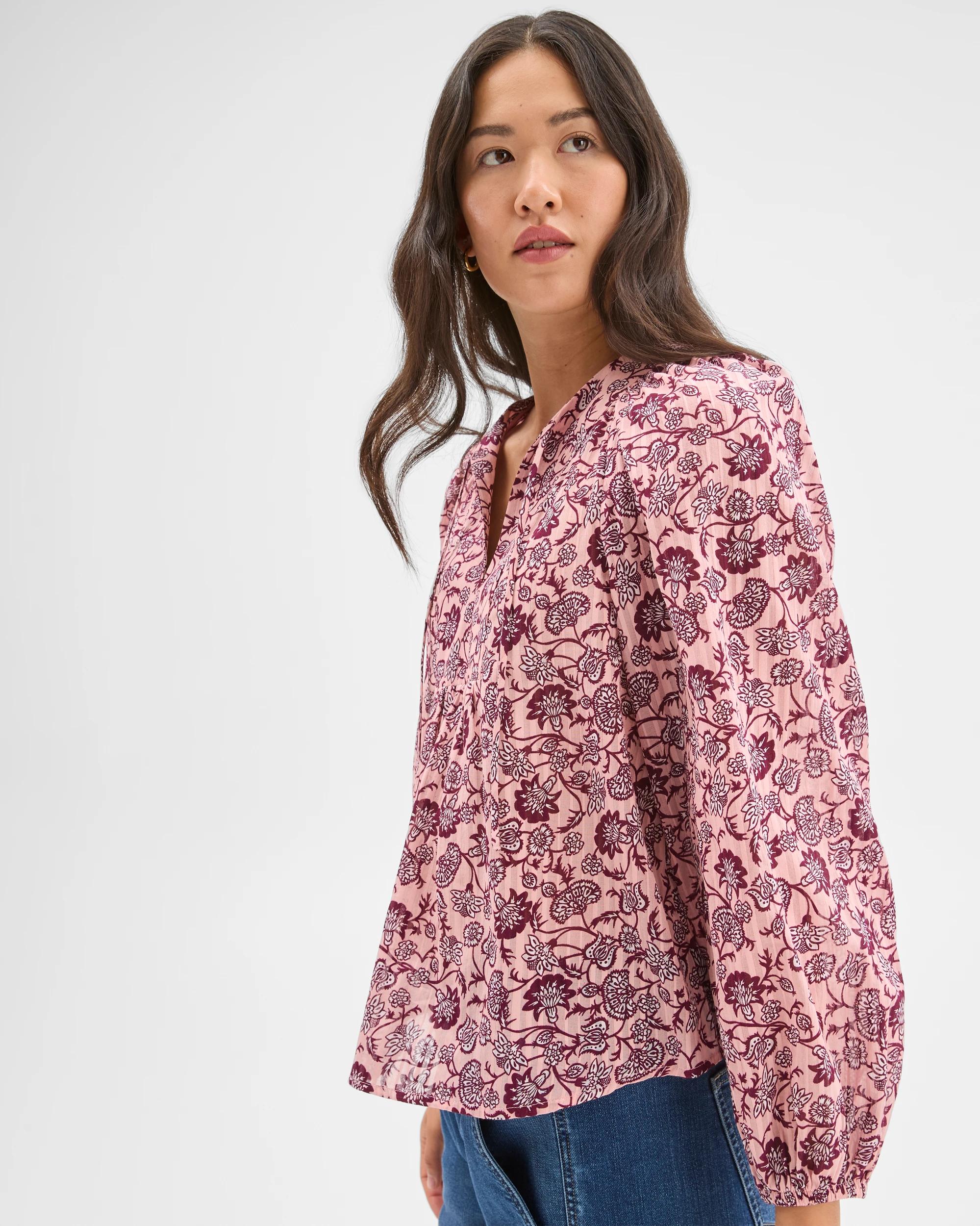 3 Target Woman Australian Cotton V-Neck Print Blouse SOFT BLUSH FLORAL, 3 of 5