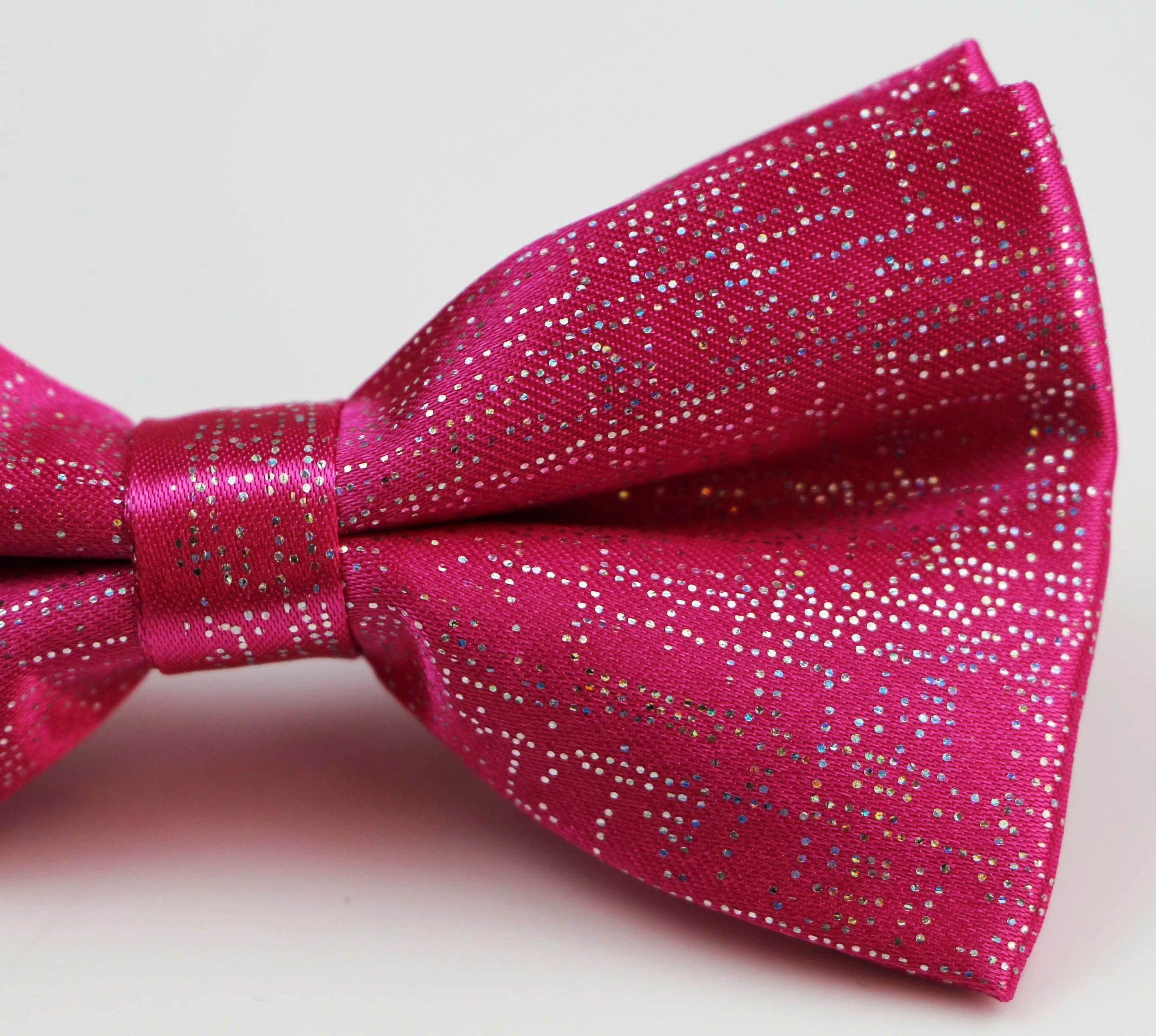3 Zasel Mens Hot Pink Sparkly Glitter Patterned Bow Tie - Pink, 3 of 4
