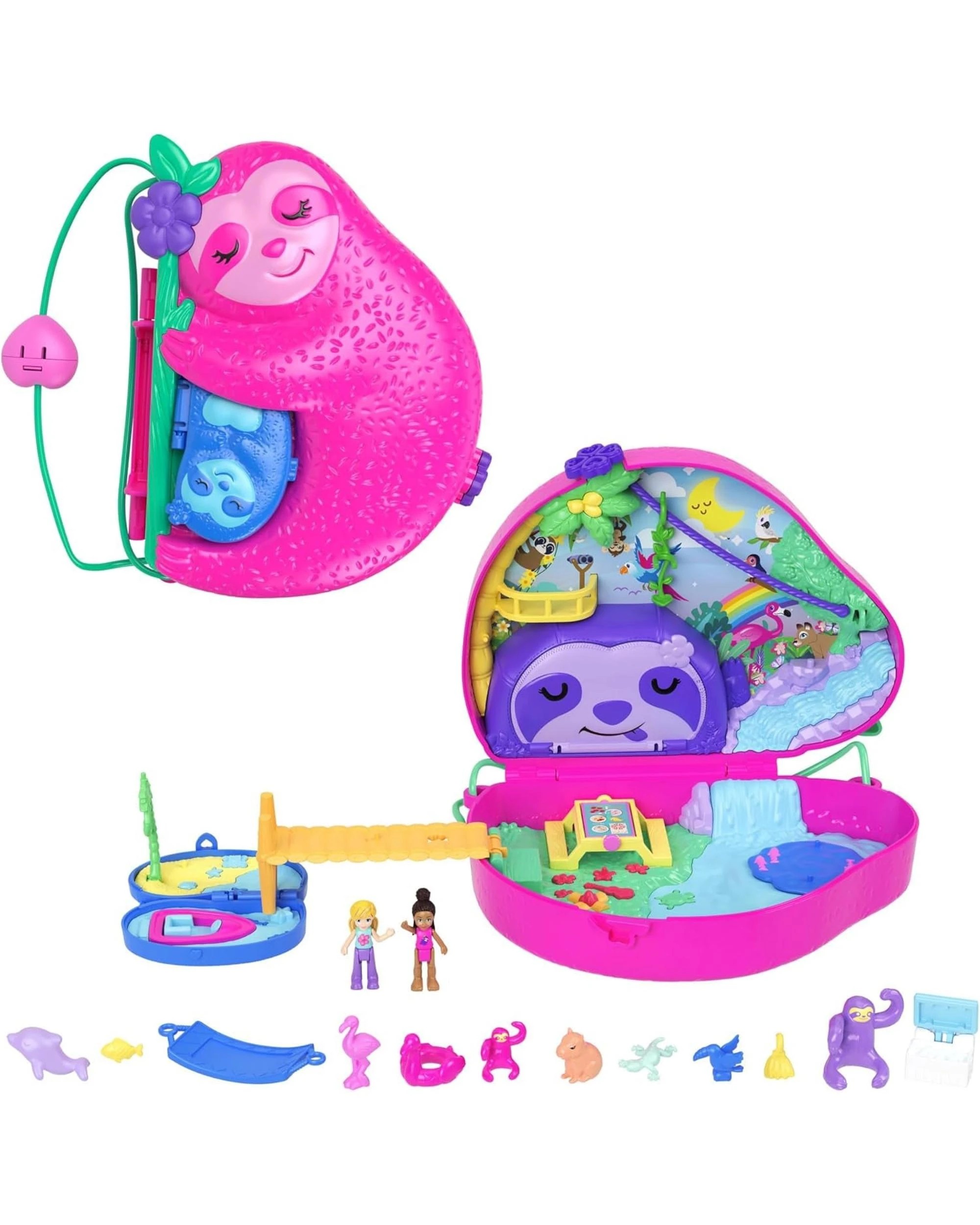1 Polly Pocket 35th Anniversary 2-in-1 Sloth Family Compact Playset, 1 of 7