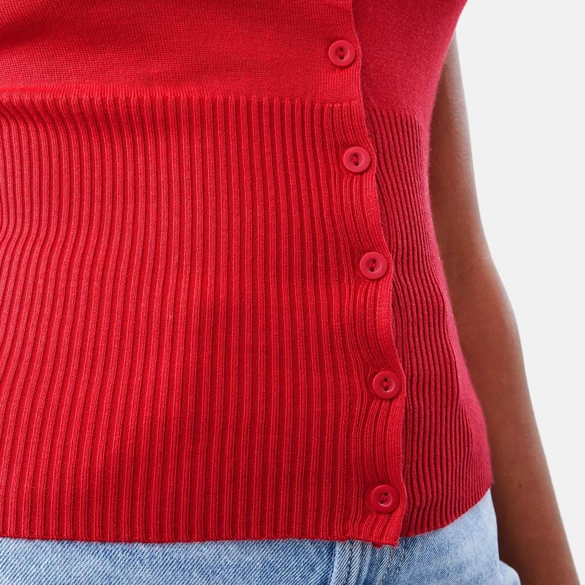 8 Short Sleeve Longline Button Up Top Strawberry, 8 of 8
