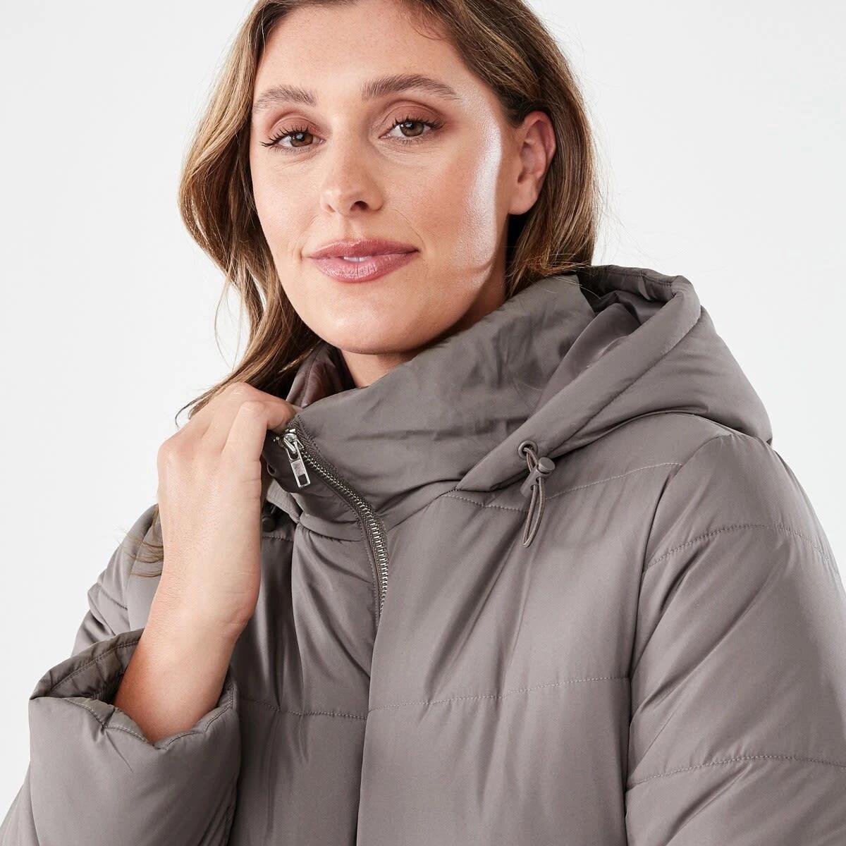 5 Mid Length Puffer Jacket Taupe Brn, 5 of 7