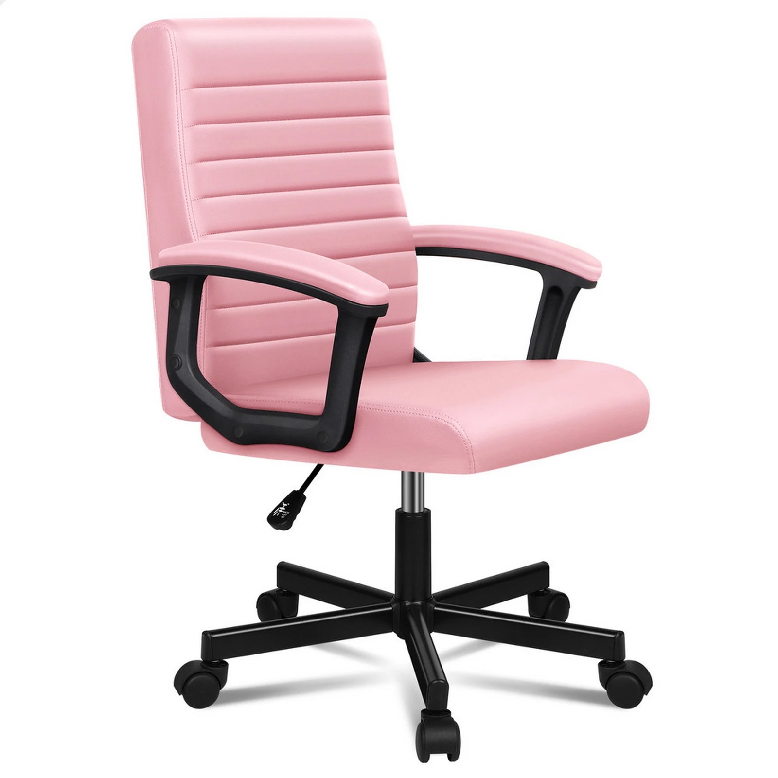1 Alfordson Office Chair Executive Computer Seat Work Gaming Mid Back - Pink, 1 of 9