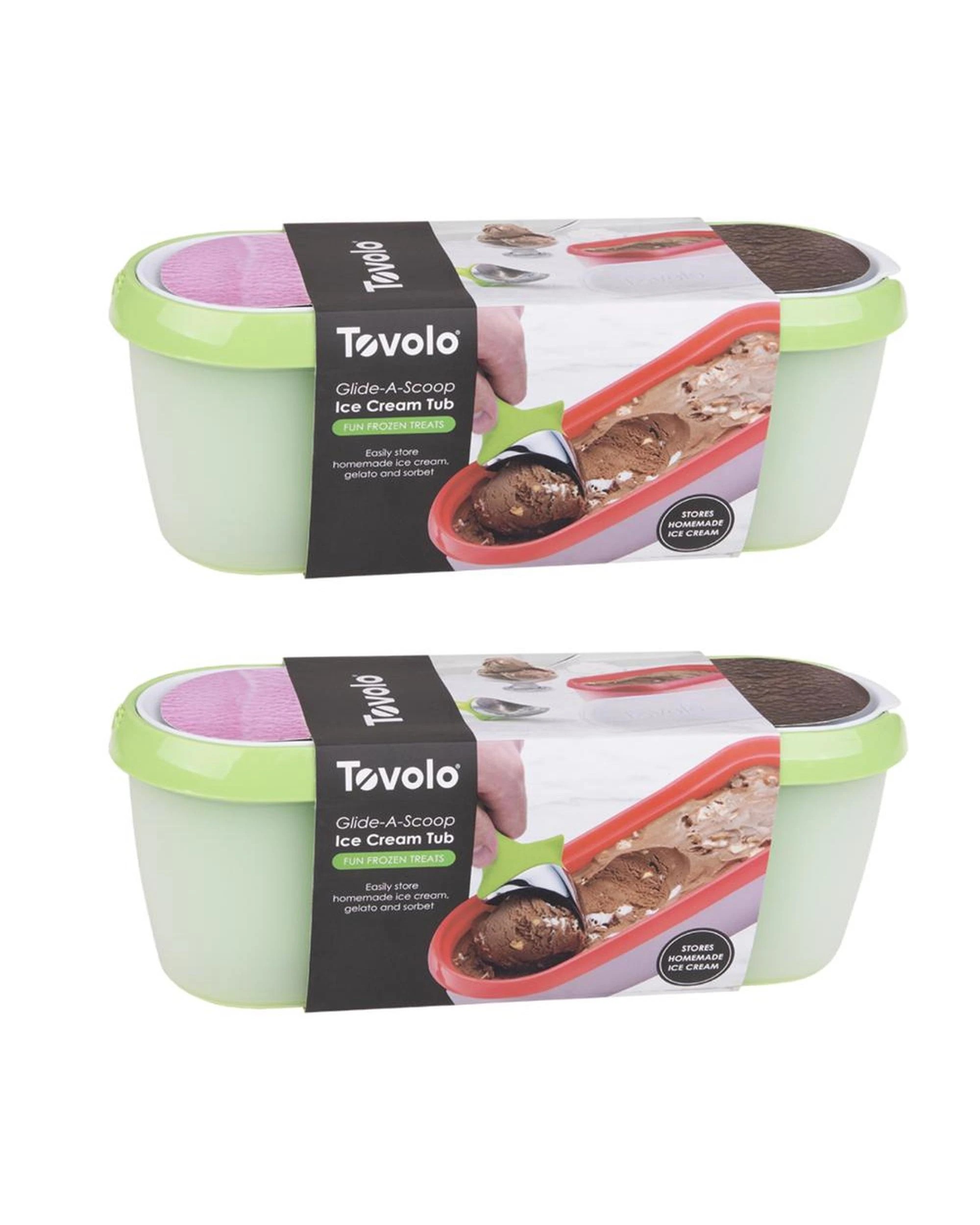 1 Tovolo Glide A Scoop Ice Cream Tub 1.4L Pistachio  Set of 2, 1 of 2