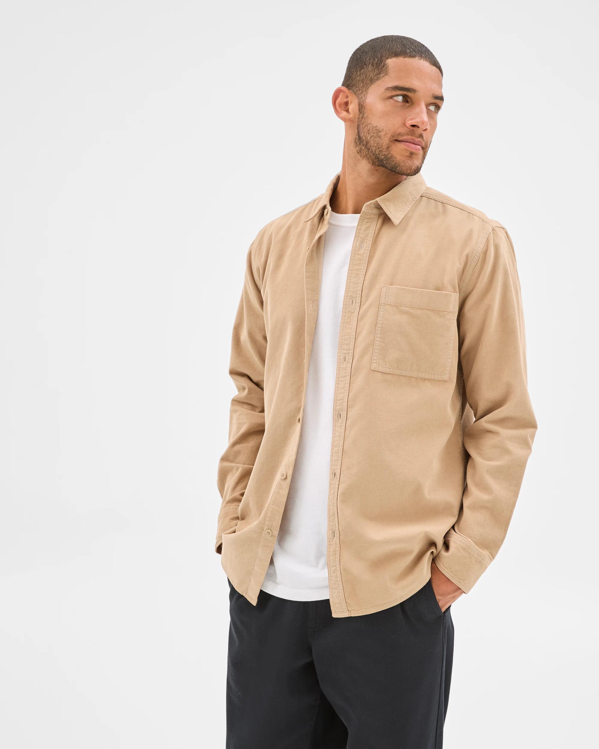 1 Target Man Australian Cotton Corduroy Shirt TAN, 1 of 6