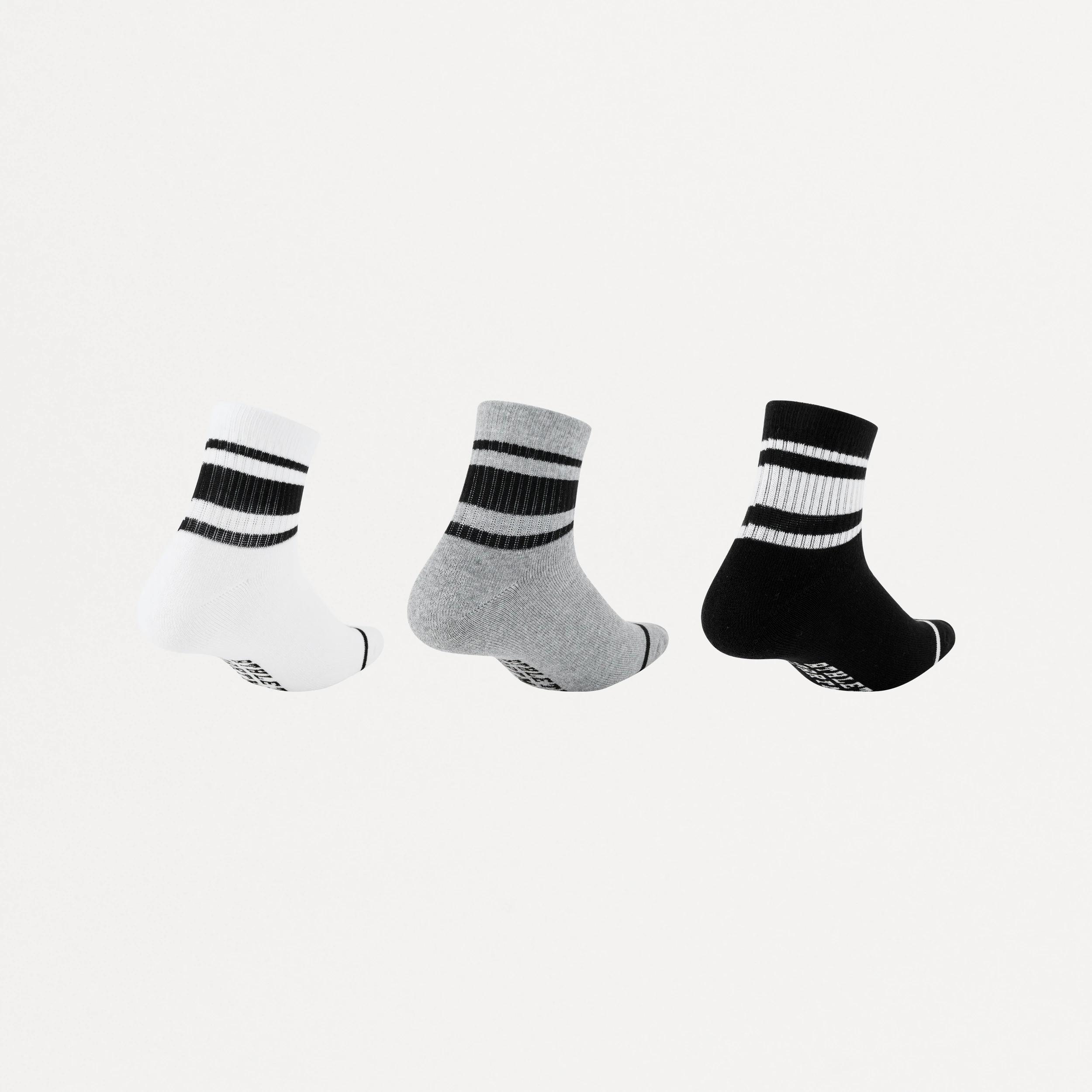 2 3 Pack Retro Rib Quarter Crew Socks Multi Dept, 2 of 4