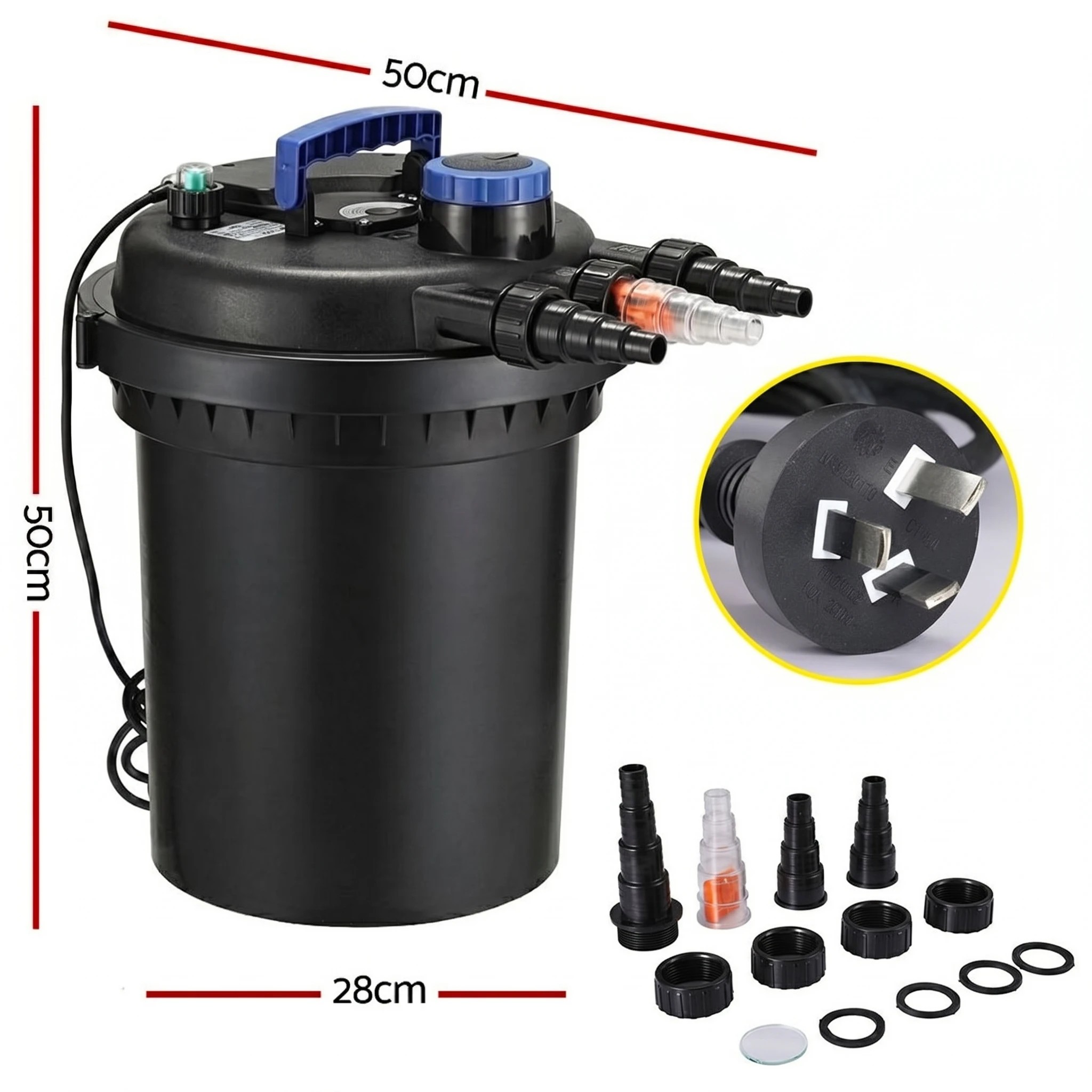2 Giantz Aquarium Filter Fish Tank External Canister Water Filter 10000L/H - Black, 2 of 6