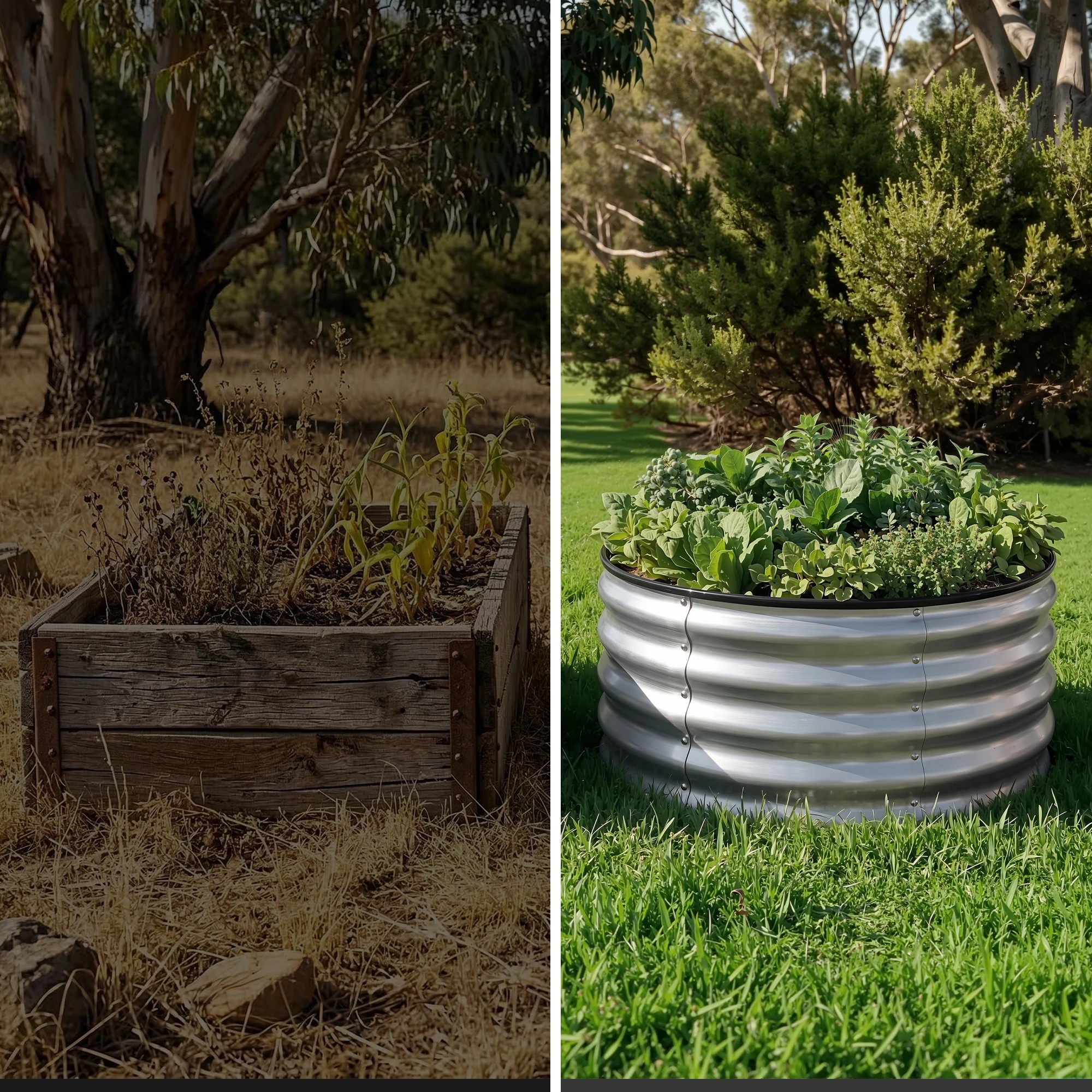 7 Green Fingers Fingers Round Raised Garden Bed 2 Pack Galvanised Planter Box Rust Resistant - Silver, 7 of 10
