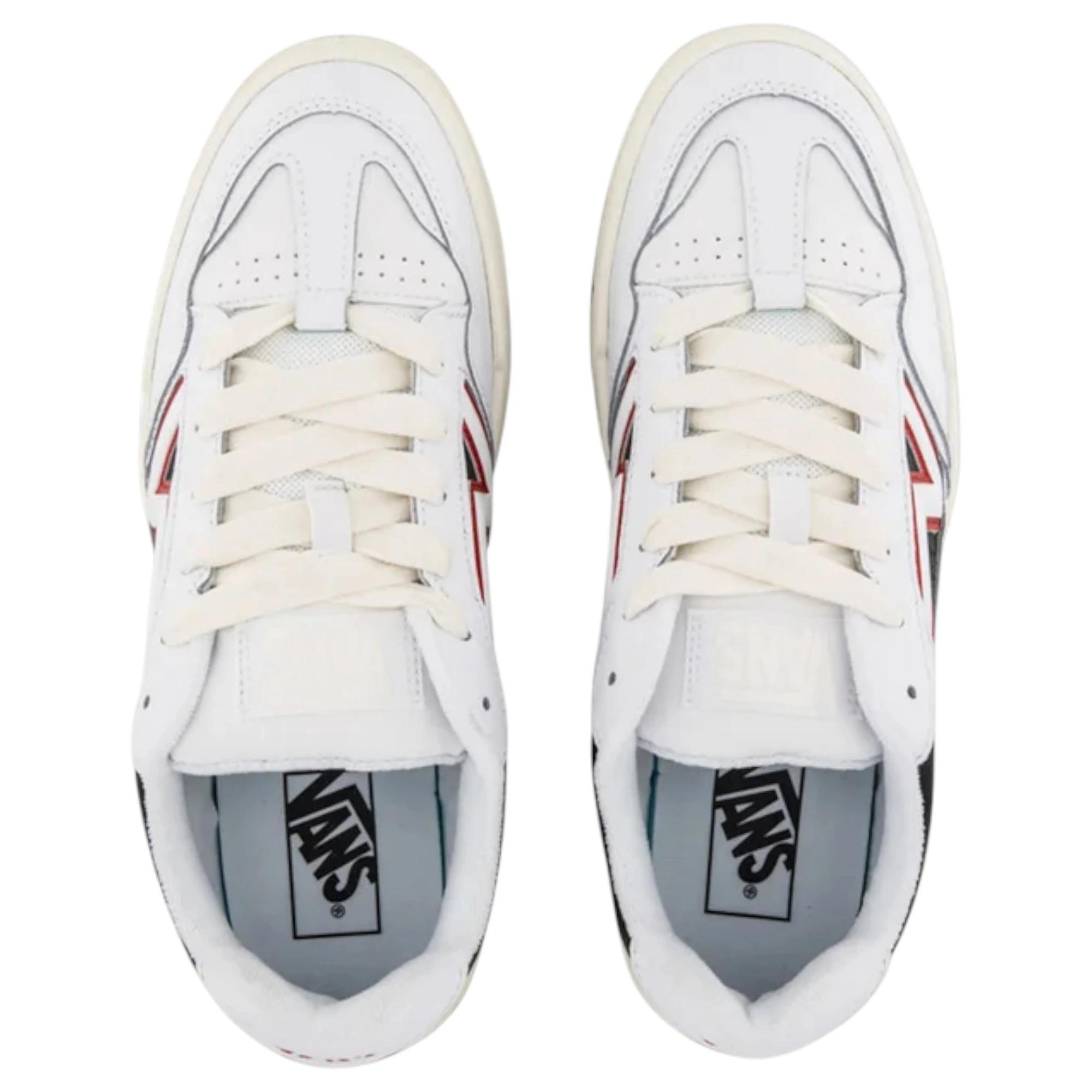 4 Vans Mens Upland White/ Black Lace Up Casual Shoes WHITE/BLACK, 4 of 5