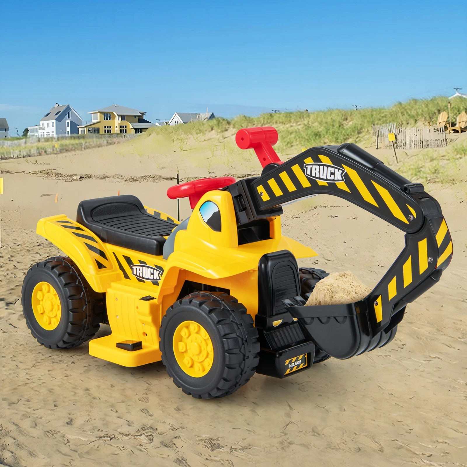 4 Costway Ride On Excavator Car Electric Diggers Truck, 4 of 5