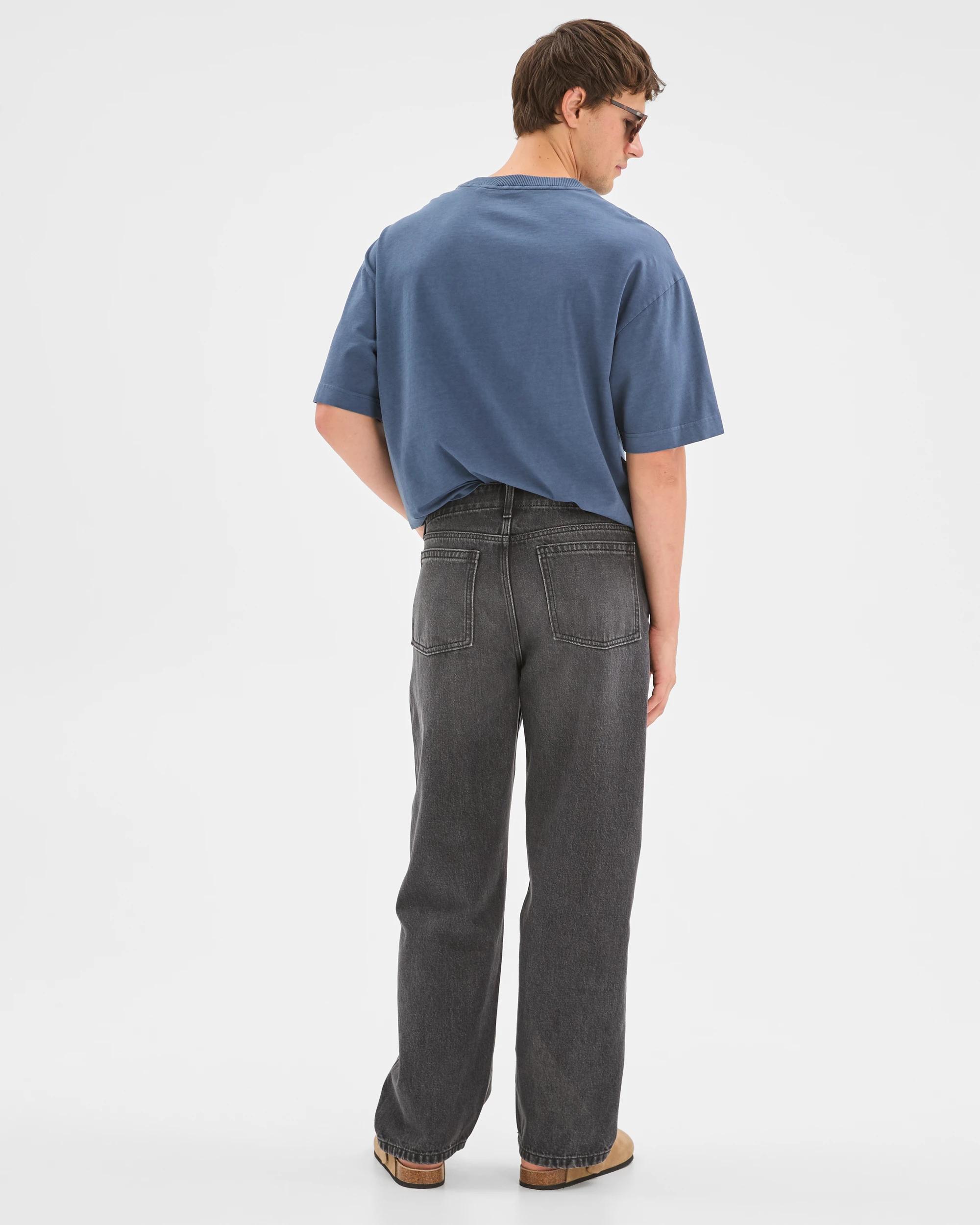 6 Commons Loose Fit Barrel Leg Denim Jeans WASHED BLACK, 6 of 6