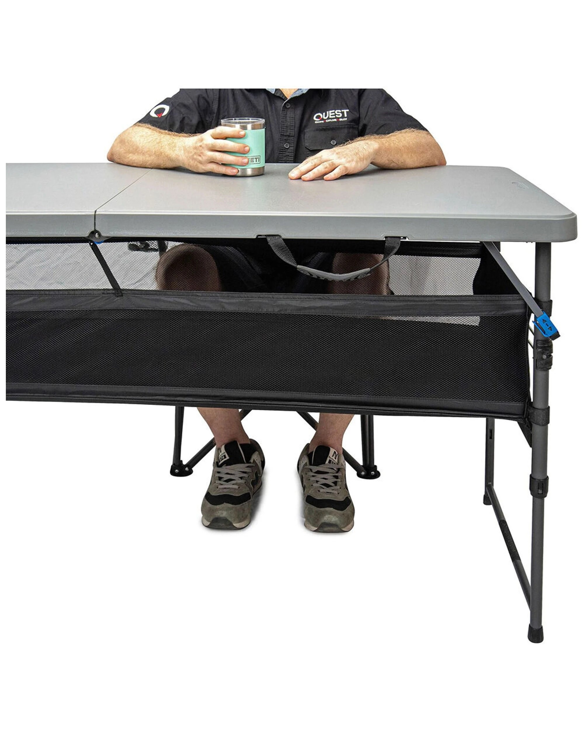 5 Quest Camp Table 6 Adjustable Height  Folding Portable Design - Grey, 5 of 7