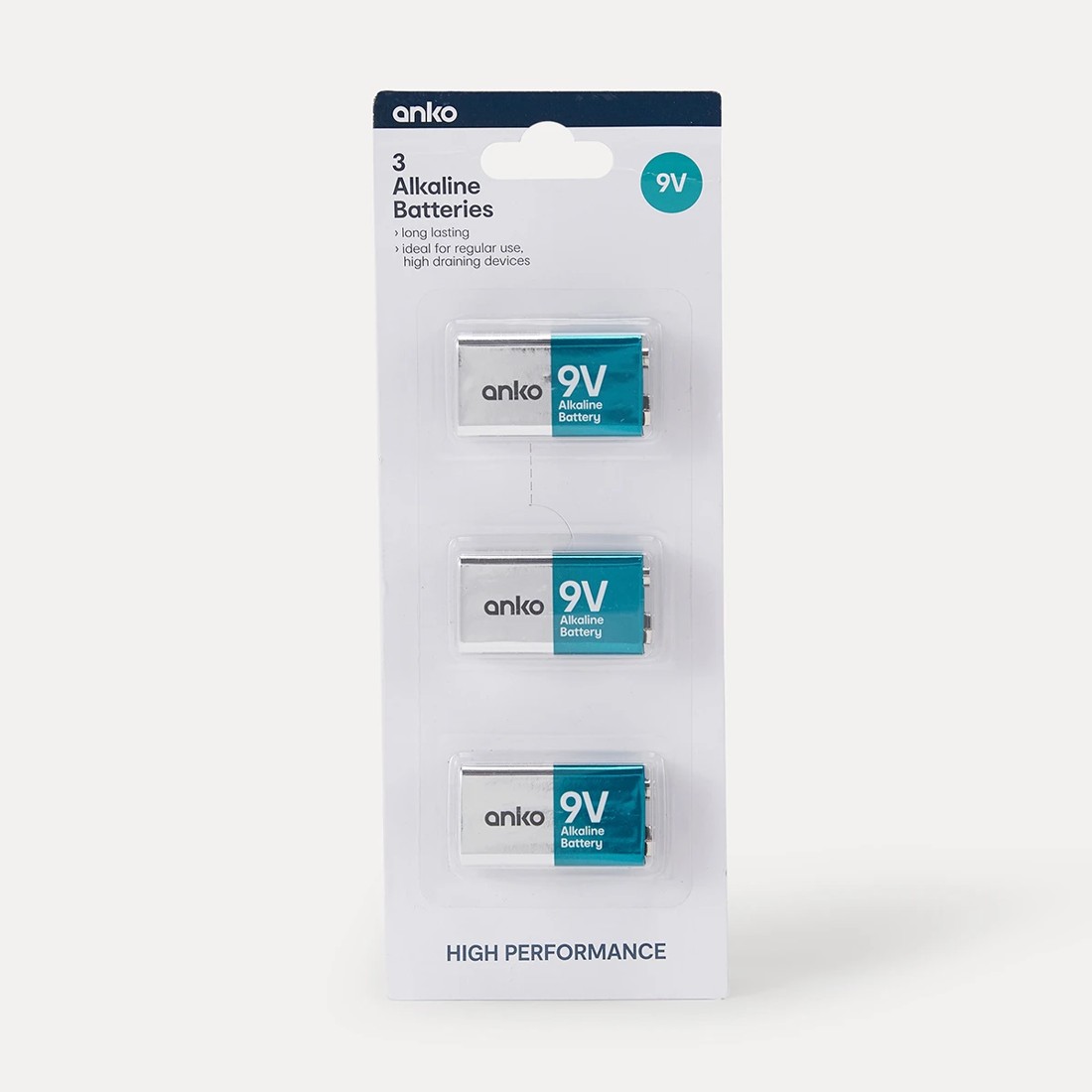 1 3 Pack 9V Alkaline Batteries, 1 of 5