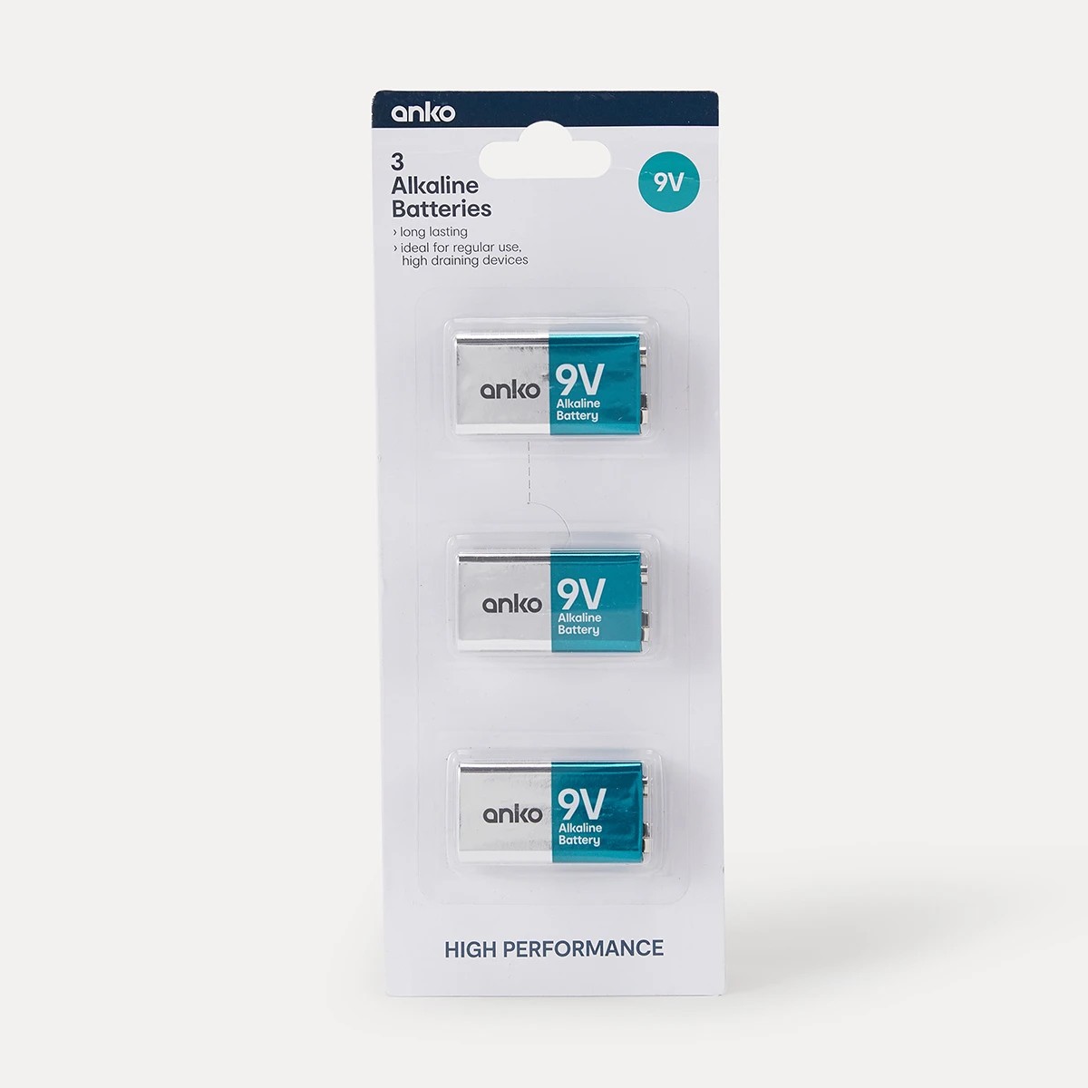 1 3 Pack 9V Alkaline Batteries, 1 of 5