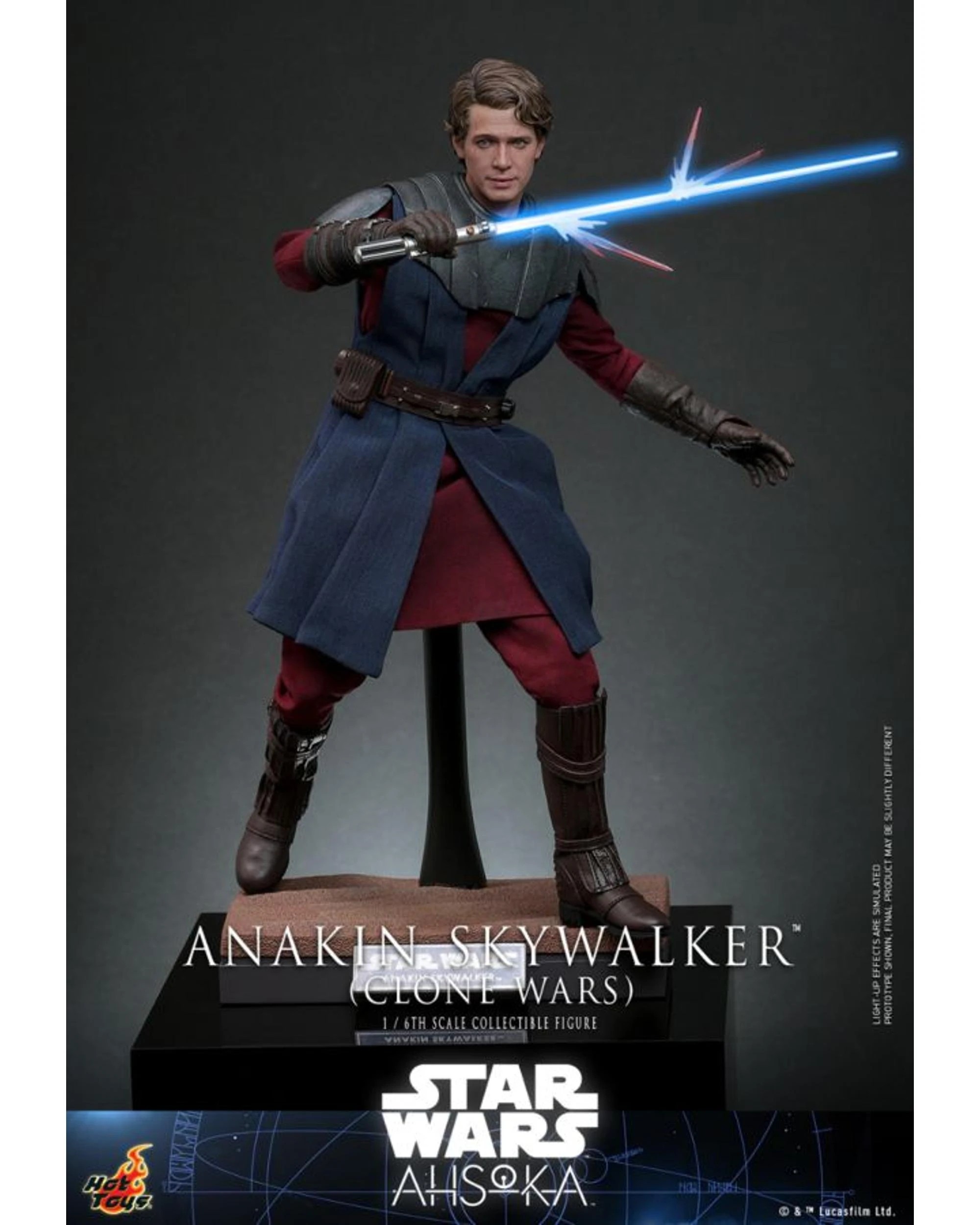 6 Hot Toys Star Wars Ahsoka Anakin Skywalker Clone Wars 1:6 Scale Collectible Figure, 6 of 7