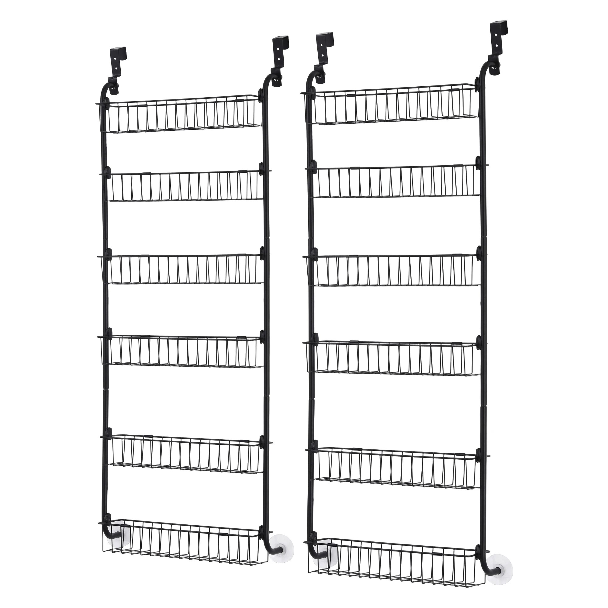 3 Artiss 2x Over Door Storage Organiser 6 Tier Metal - Black, 3 of 9