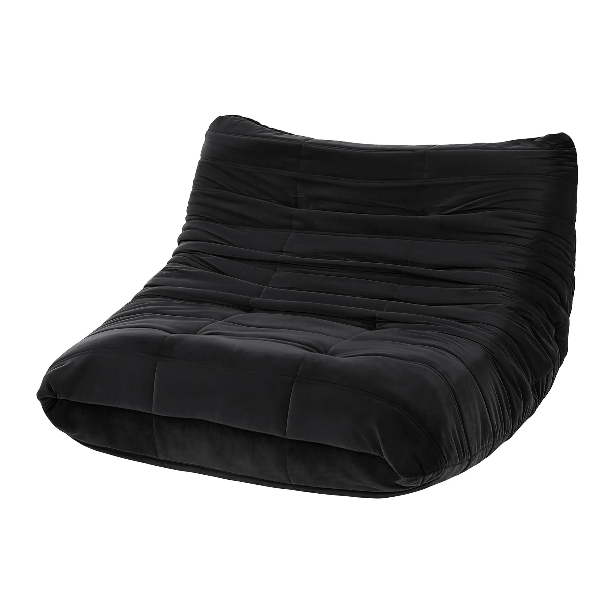 9 Artiss Lazy Sofa 2 Seaters Accent Caterpillar Chair Floor Couch Armless - Black, 9 of 9