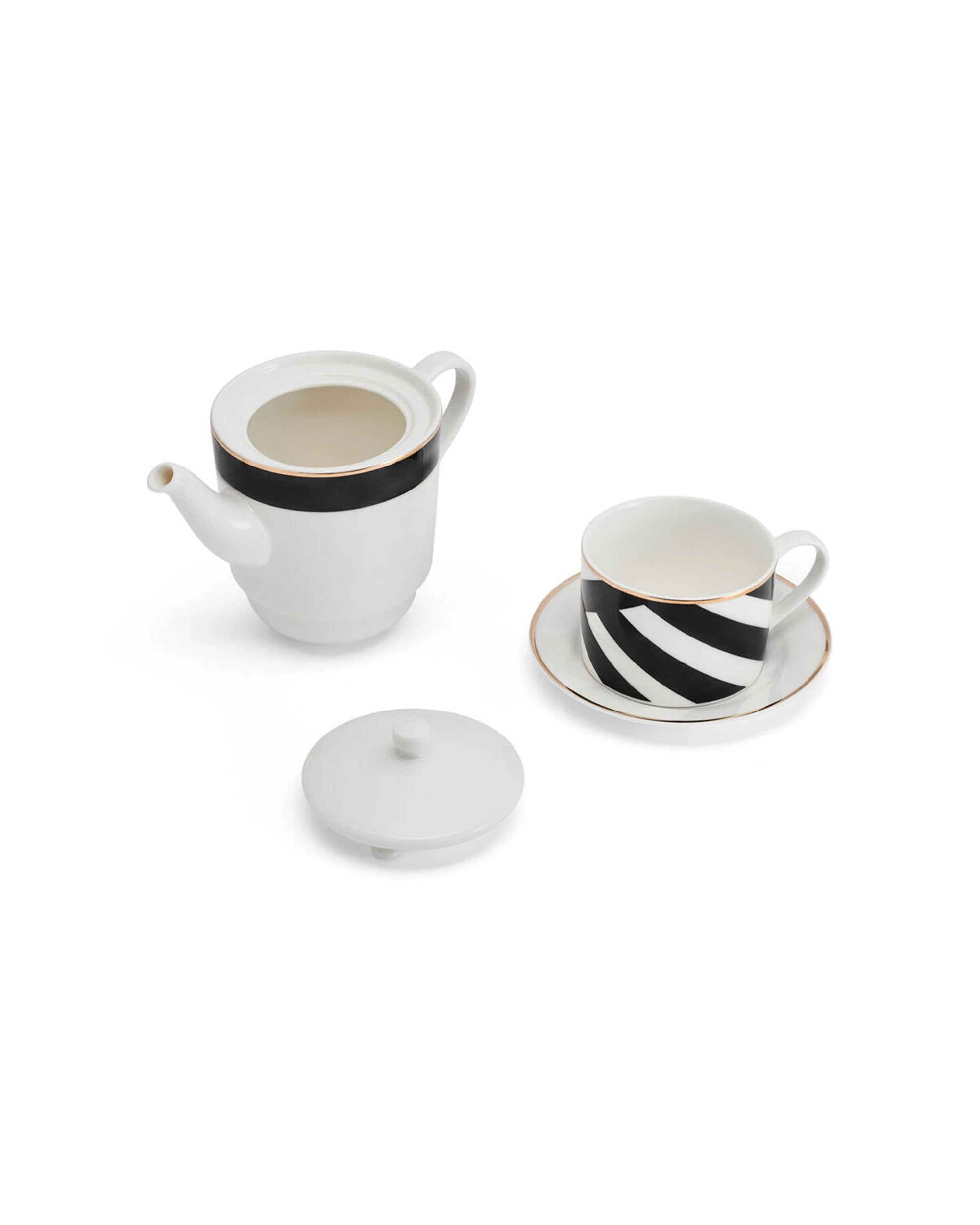 3 Mikasa 3pc Luxe Deco China Tea For One Set Fine China With Trim - Multi, 3 of 6