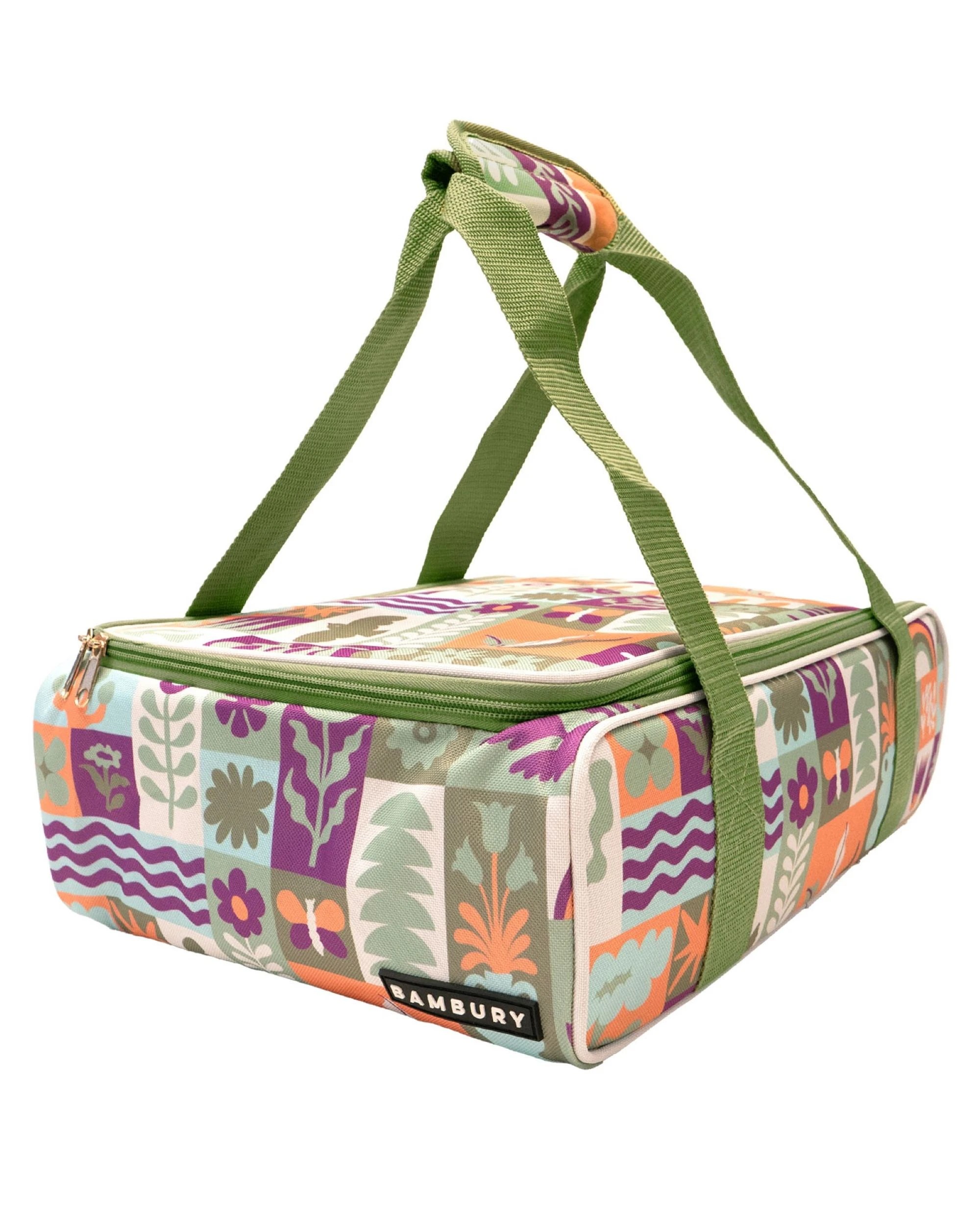 1 Bambury Zippora Insulated Rectangle Food Carrier Cooler Bag - Multi, 1 of 3