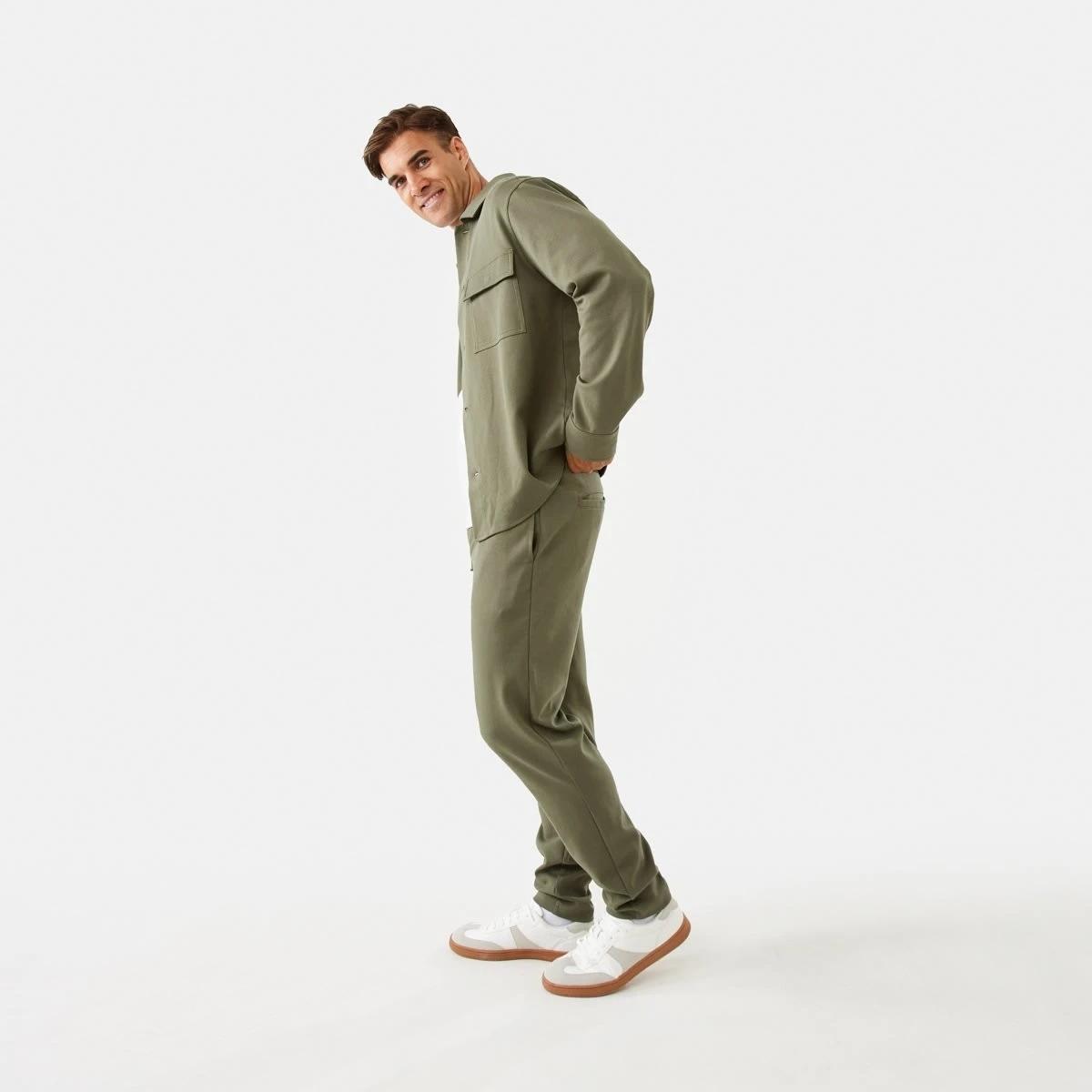 3 Elastic Waist Textured Joggers Khaki, 3 of 5