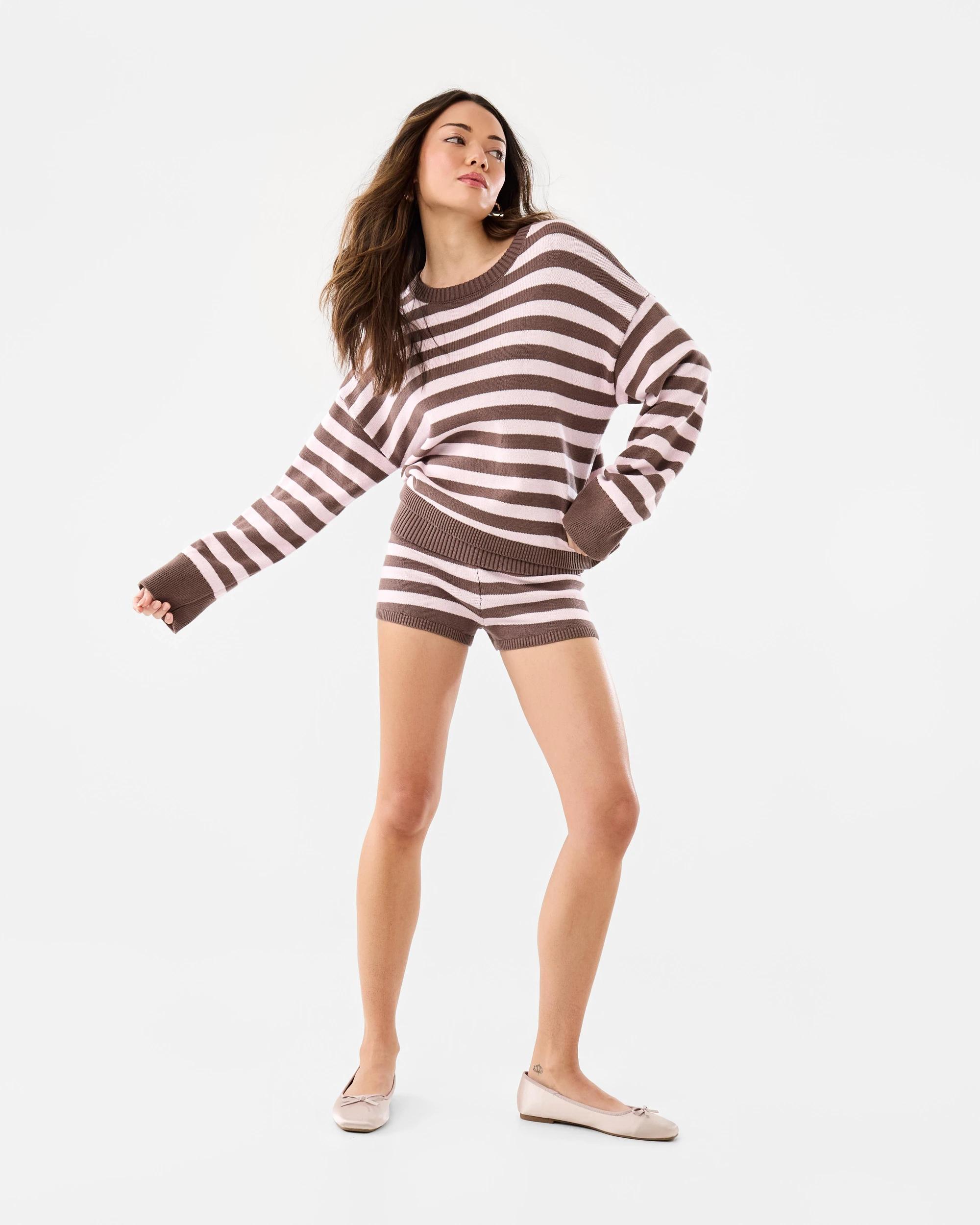 2 Long Sleeve Knit Stripe Jumper Bllet Pink, 2 of 10