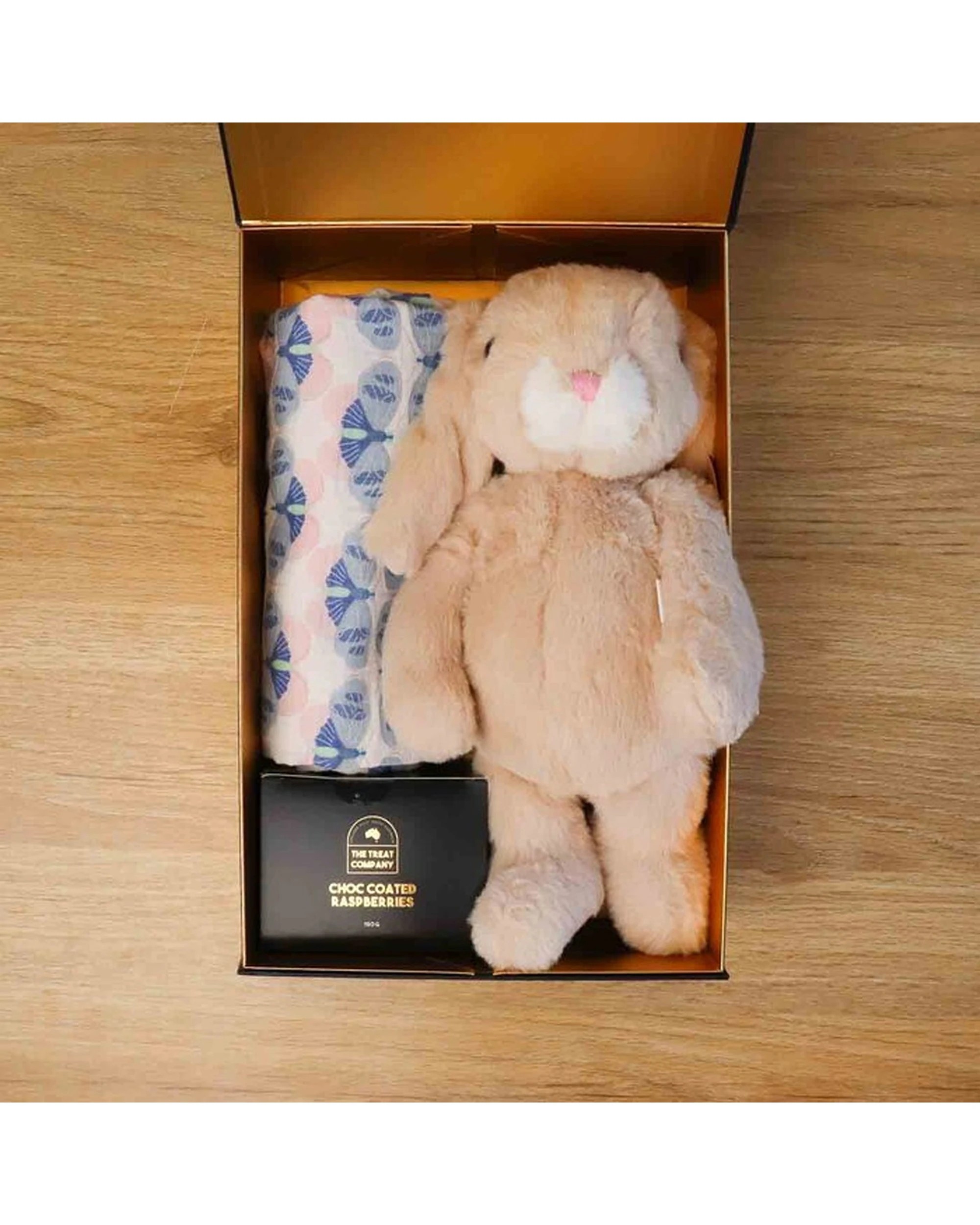 2 Edible Blooms Baby Hamper Girl Gift Set Plush Bunny Swaddle Chocolate Treats - Multi, 2 of 5