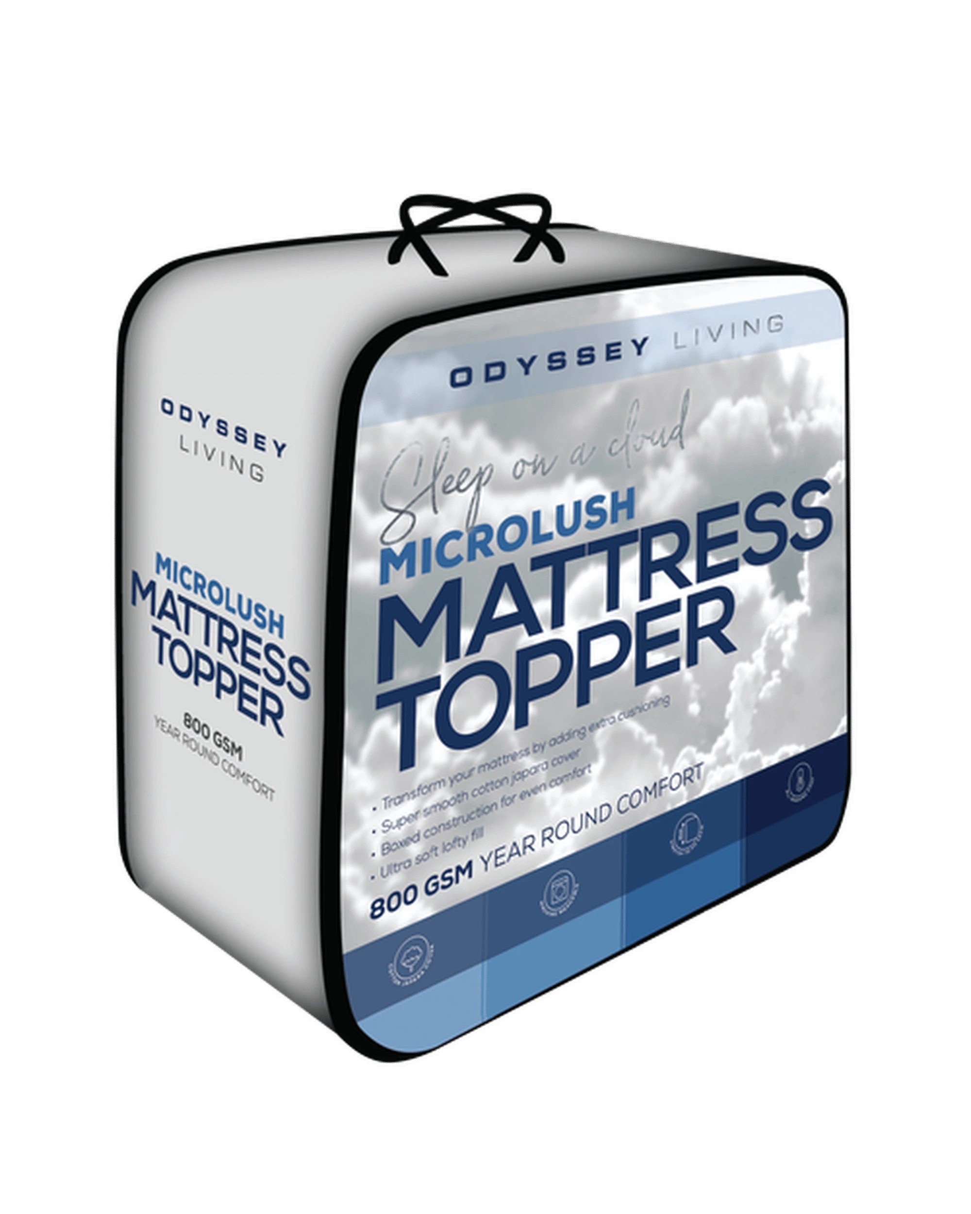 1 Odyysey Living Microlush Mattress Topper - King Bed - White, 1 of 1