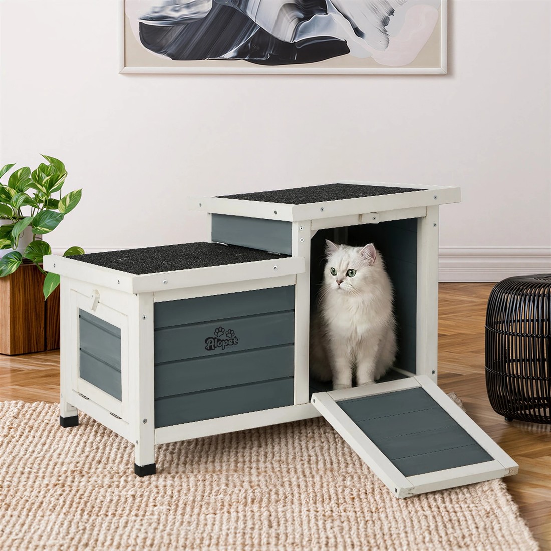 4 Alopet Outdoor Rabbit Hutch Wooden Cage Chicken Coop House Enclosure - Multi, 4 of 10