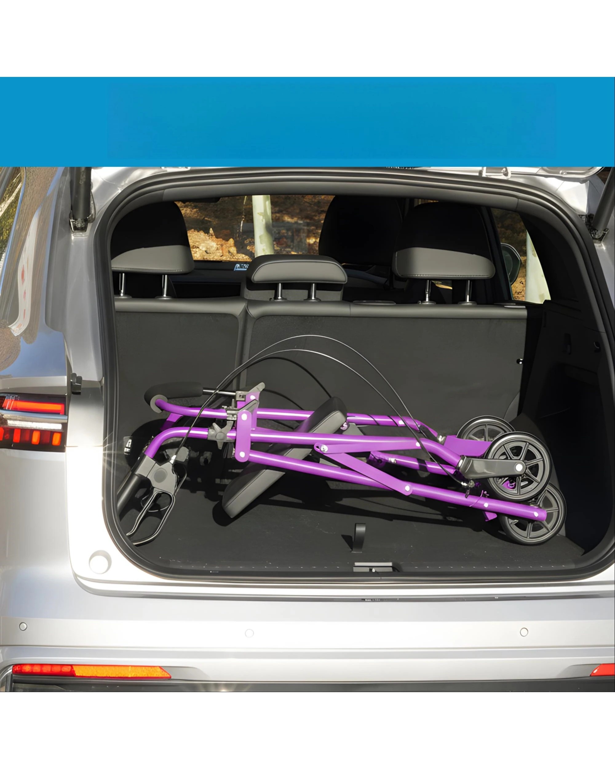 6 Advwin Lightweight Rollator Walker 4-Wheel Folding Mobility Aid -Purple, 6 of 7