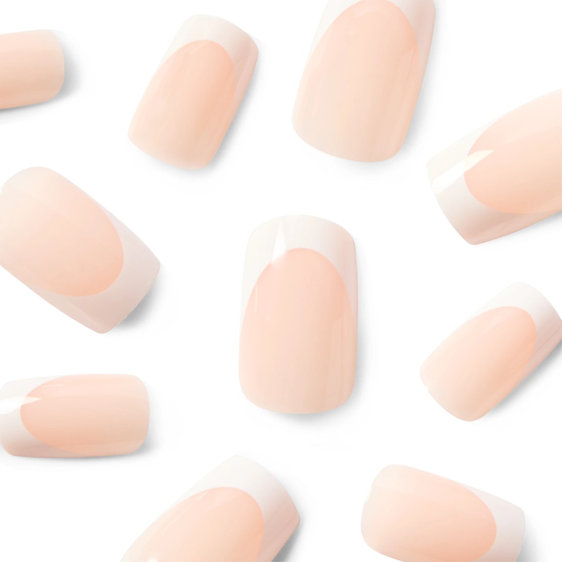 3 OXX Cosmetics 24 Pack Artificial Nails with Adhesive - Medium Square Shape, French Tip, 3 of 4