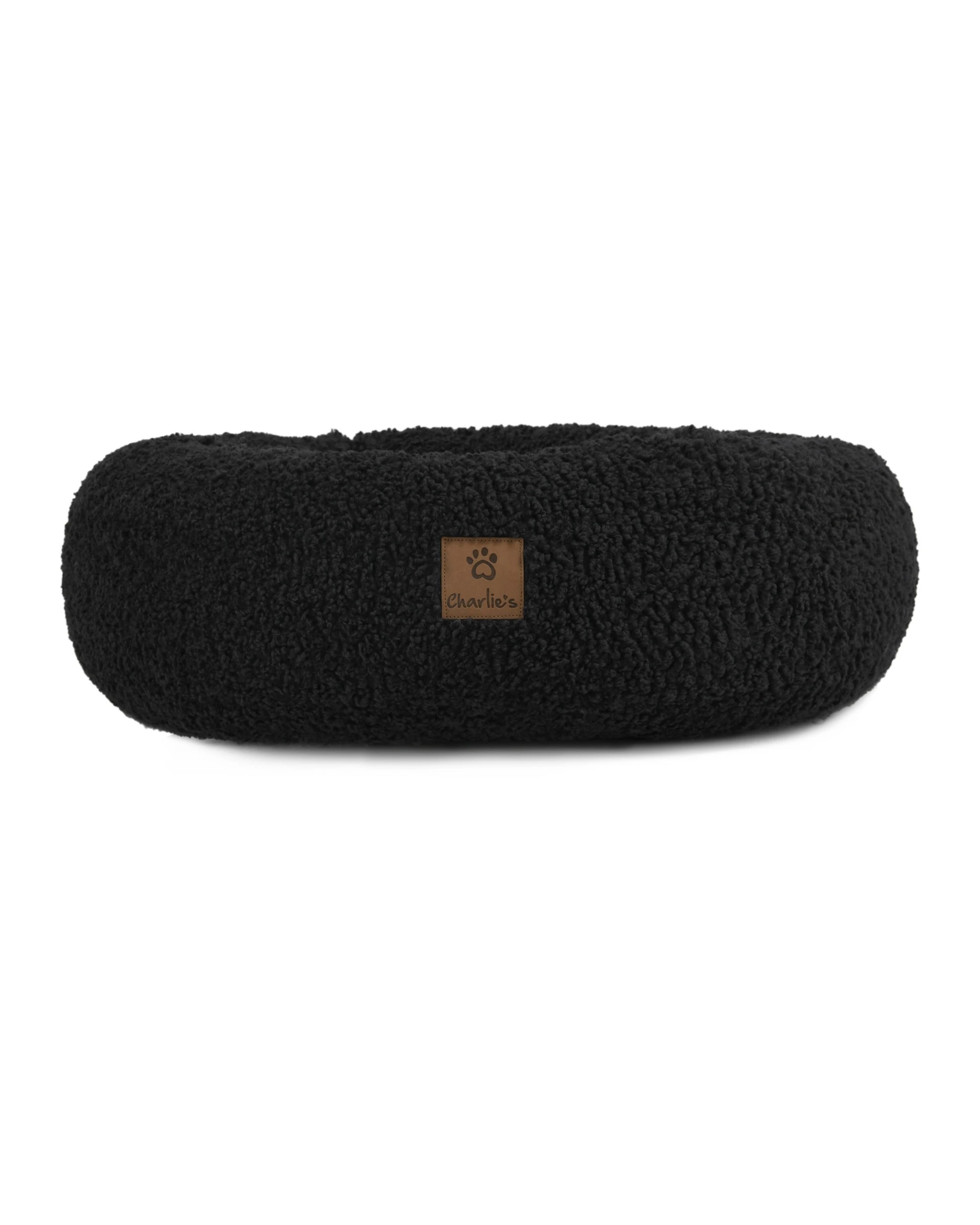 3 Charlie's Teddy Fleece Round Calming Dog Bed Large - Charcoal, 3 of 7