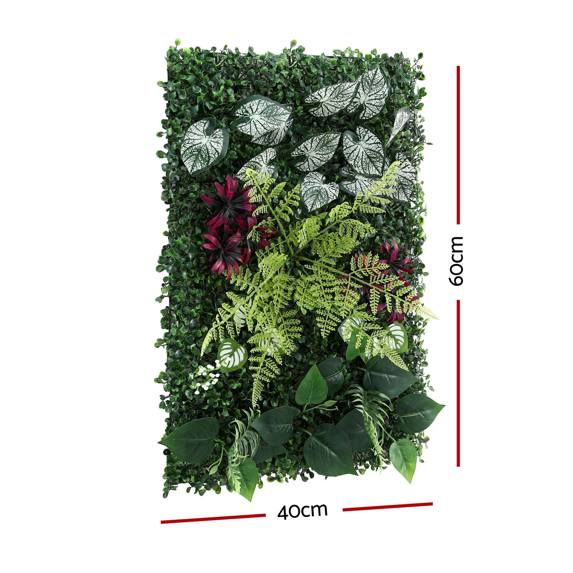 2 Gardeon 4PCS Artificial Plant Wall Panels 40X60CM Boxwood Panel Flower Backdrop Backyard - Green, 2 of 2