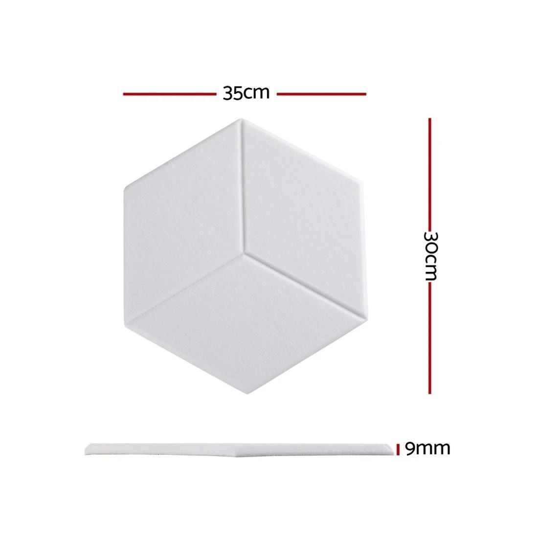 2 Alpha Acoustic Foam 12pcs 35x30x0.9cm Soundproof Absorption Panel Adhesive - White, 2 of 6