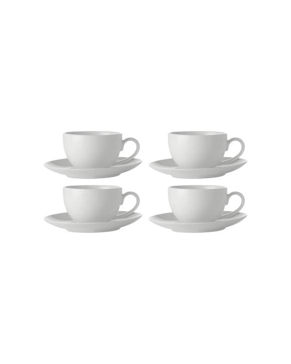Maxwell & Williams 4PK 90ml White Basics Coupe Demi Cup & Saucer Set - White