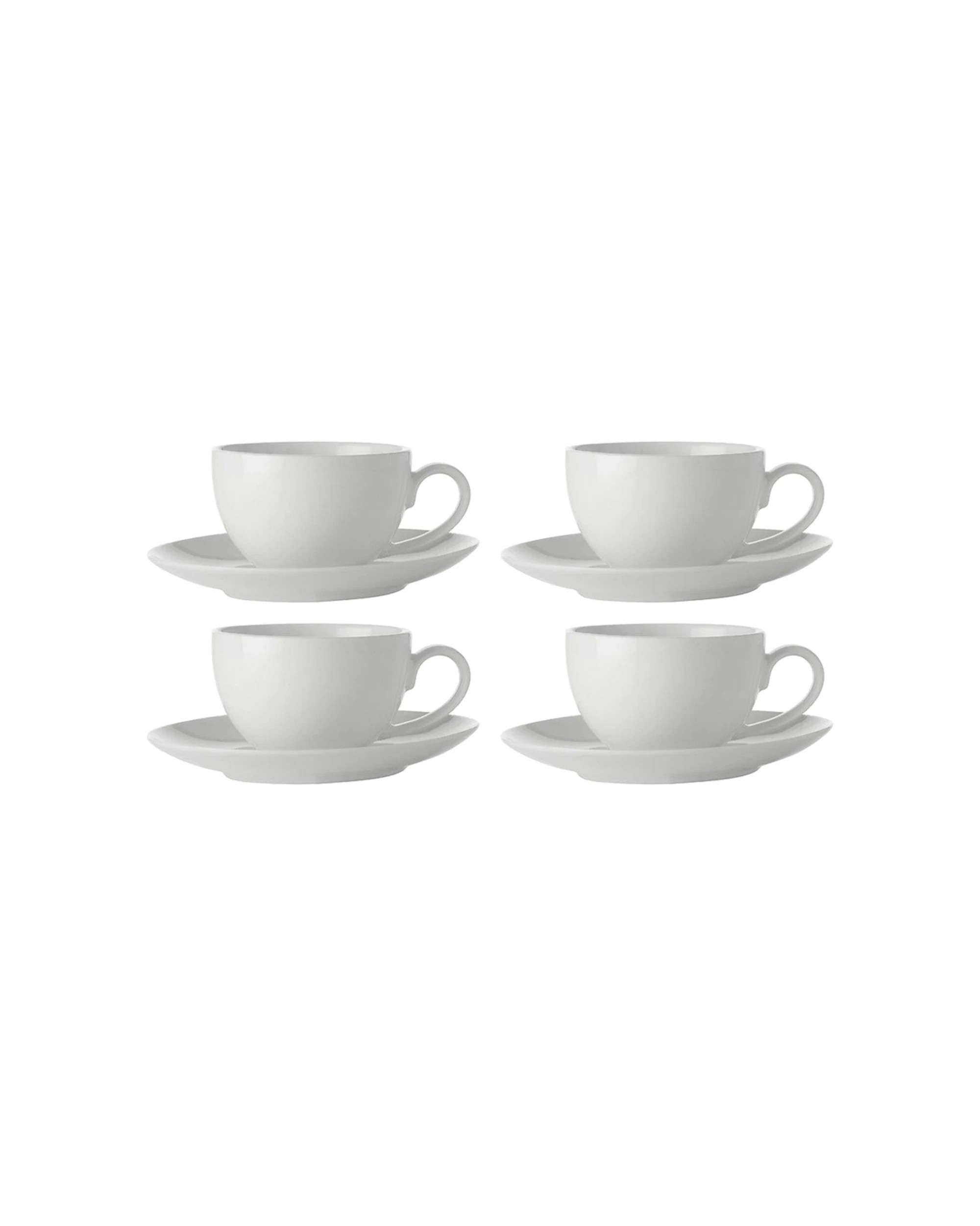 1 Maxwell & Williams 4PK 90ml White Basics Coupe Demi Cup & Saucer Set - White, 1 of 2