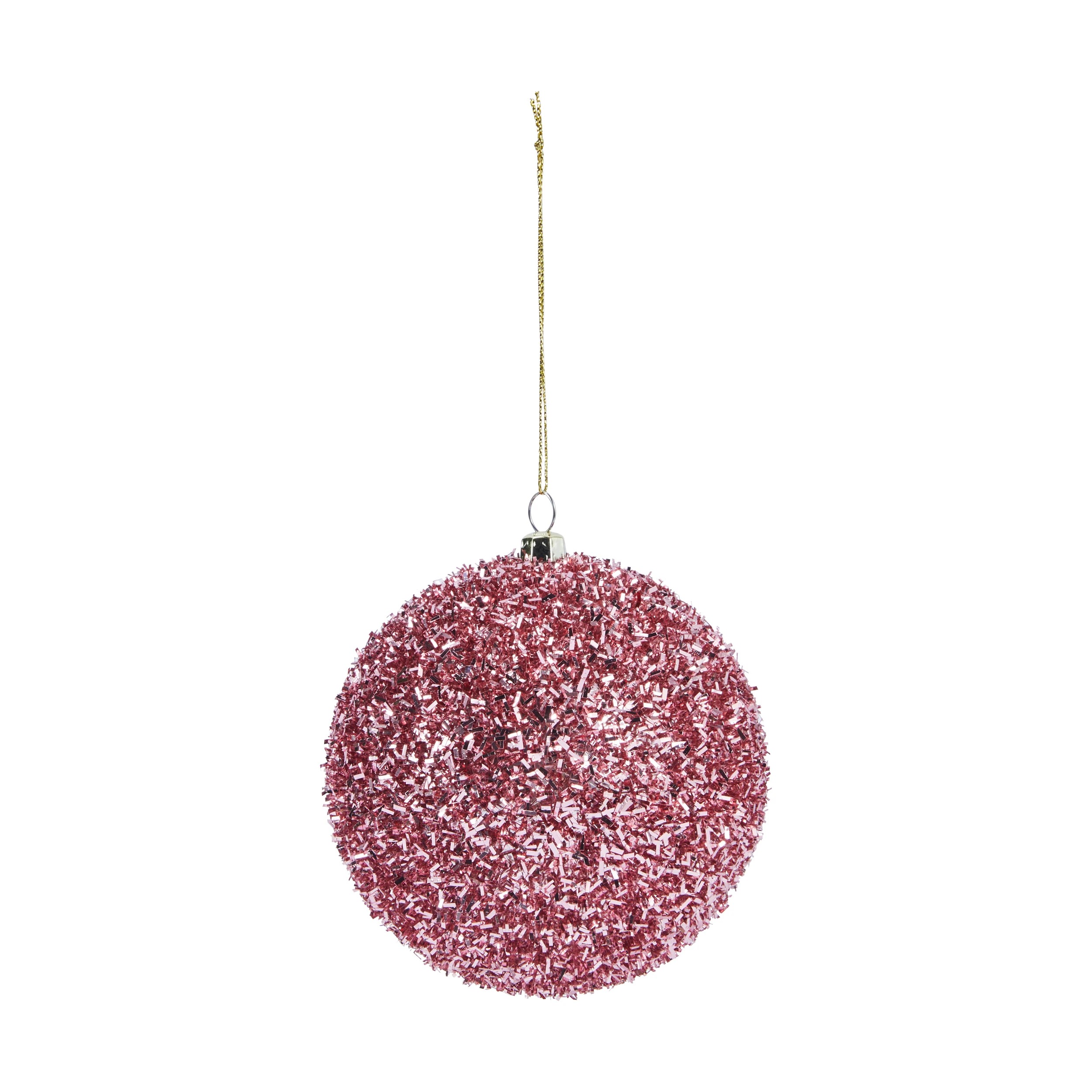 3 9 Pack 10cm Pink Candy Tinsel Baubles, 3 of 5