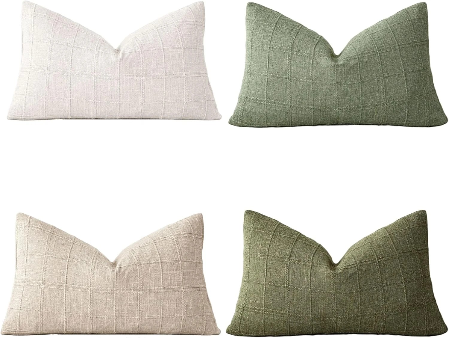 4 Gioia Casa 4-Pack Linen Look Cushion Covers 30cm x 50cm - Green Neutrals, 4 of 4