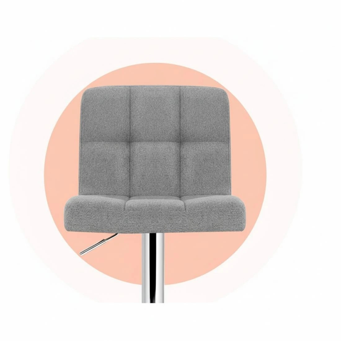 6 Artiss 4x Bar Stools Fabric Gas Lift - Grey, 6 of 7