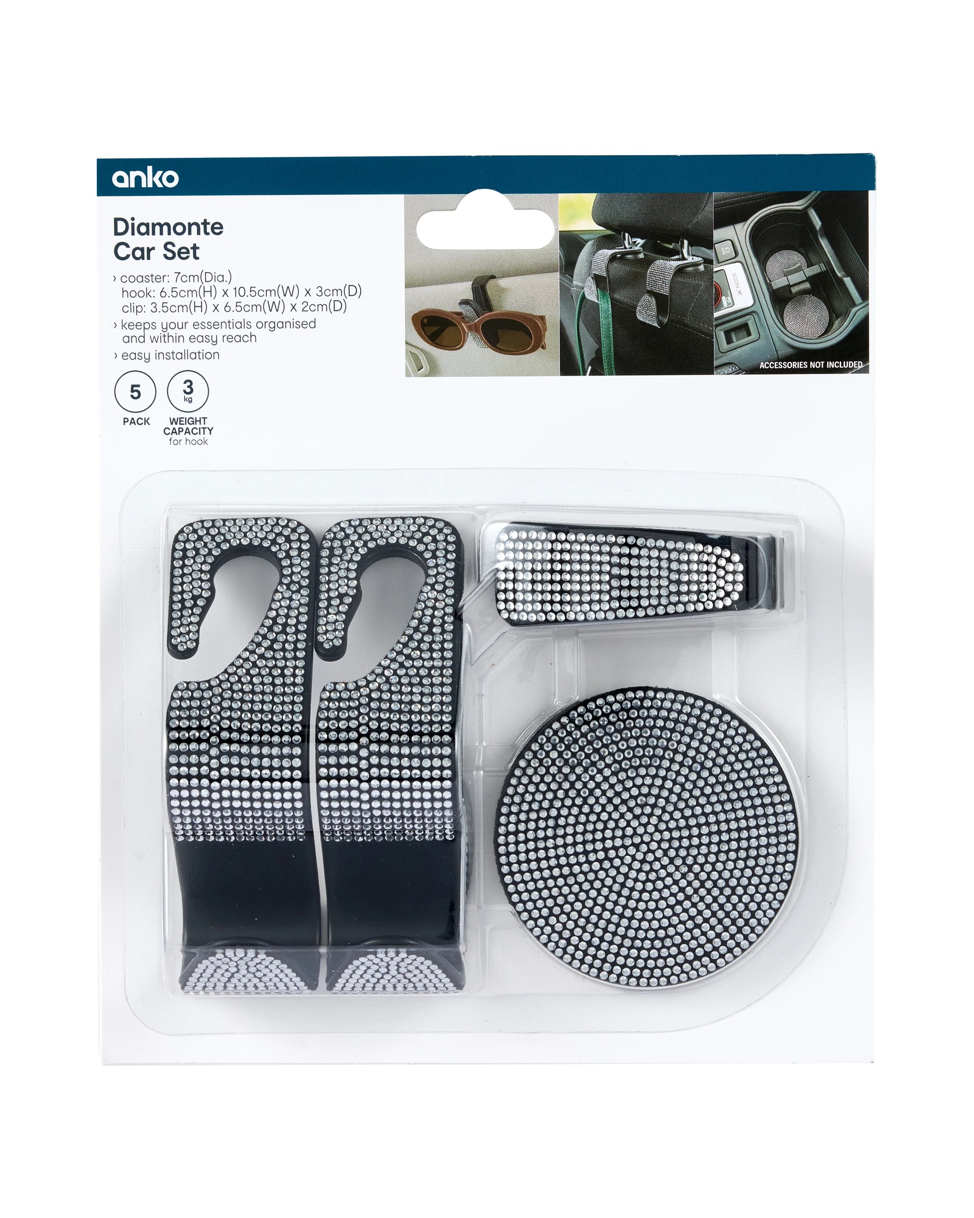 9 5 Pack Diamante Car Set, 9 of 10