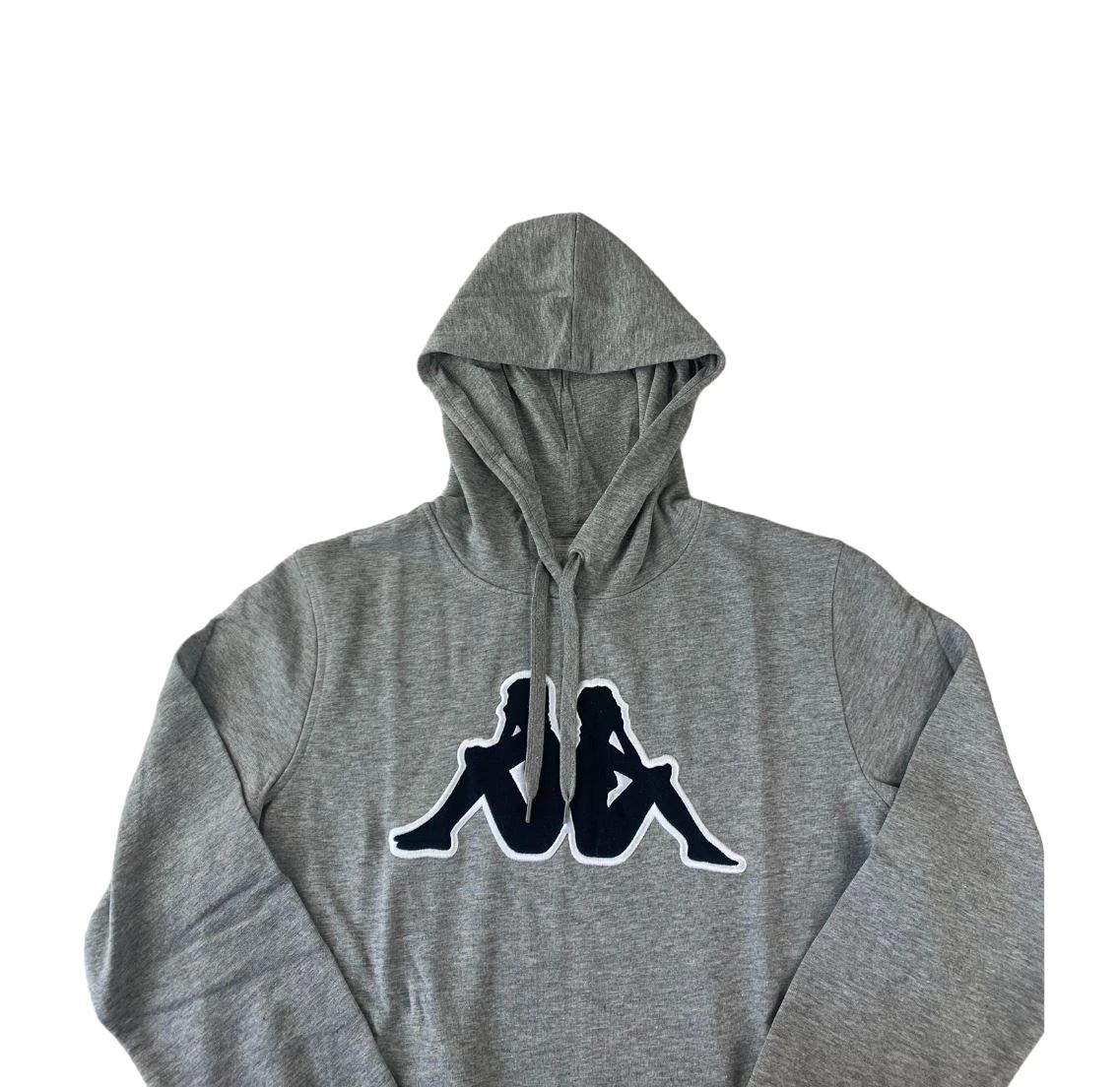 5 Kappa 3 Pack Mens Logo Tairiti Hooded Sweater 902 Pullover Hoodie GREY/BLACK, 5 of 5