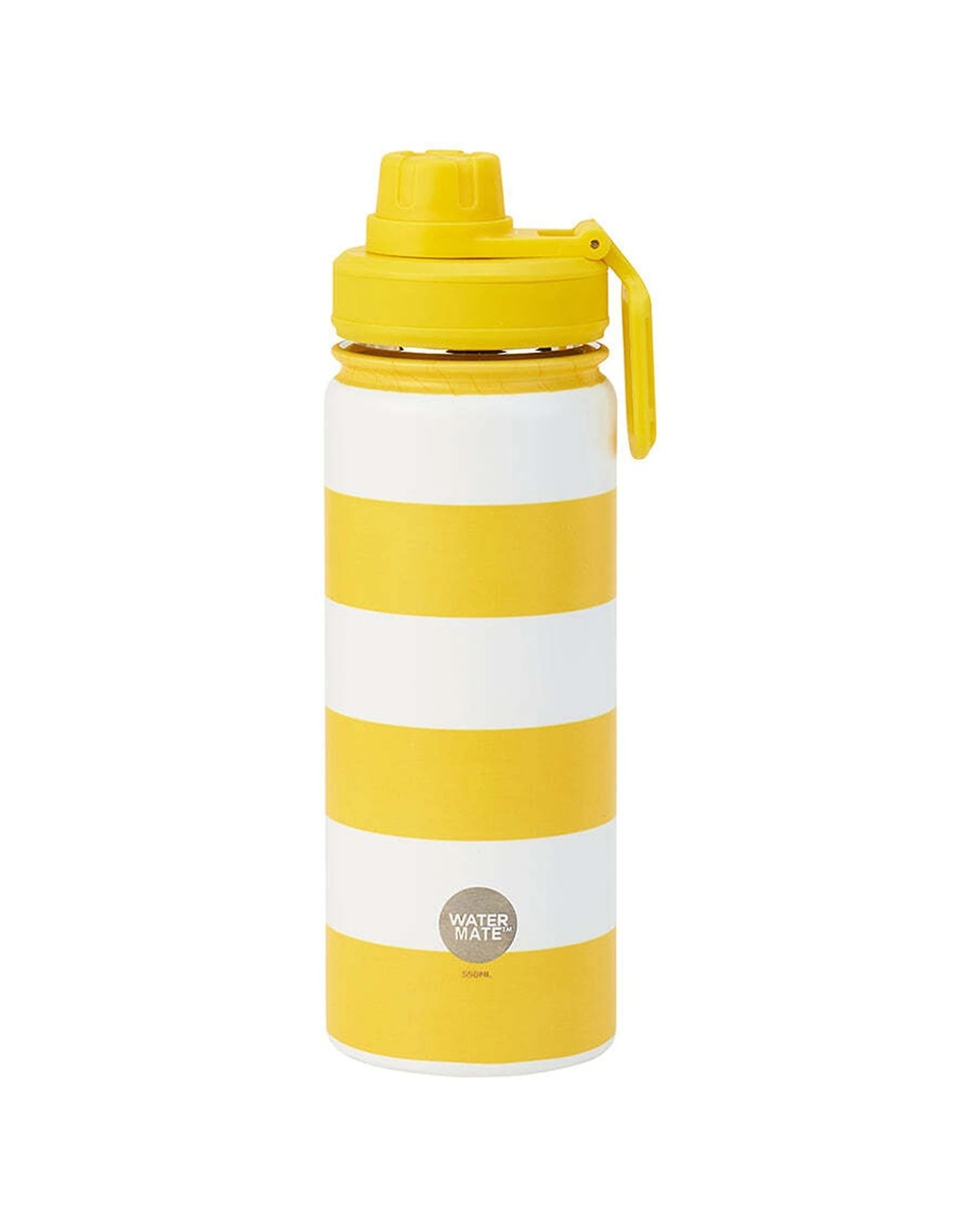 1 Annabel Trends Watermate 550ml Stainless Steel Bottle Double Wall Stripe - Yellow, 1 of 1