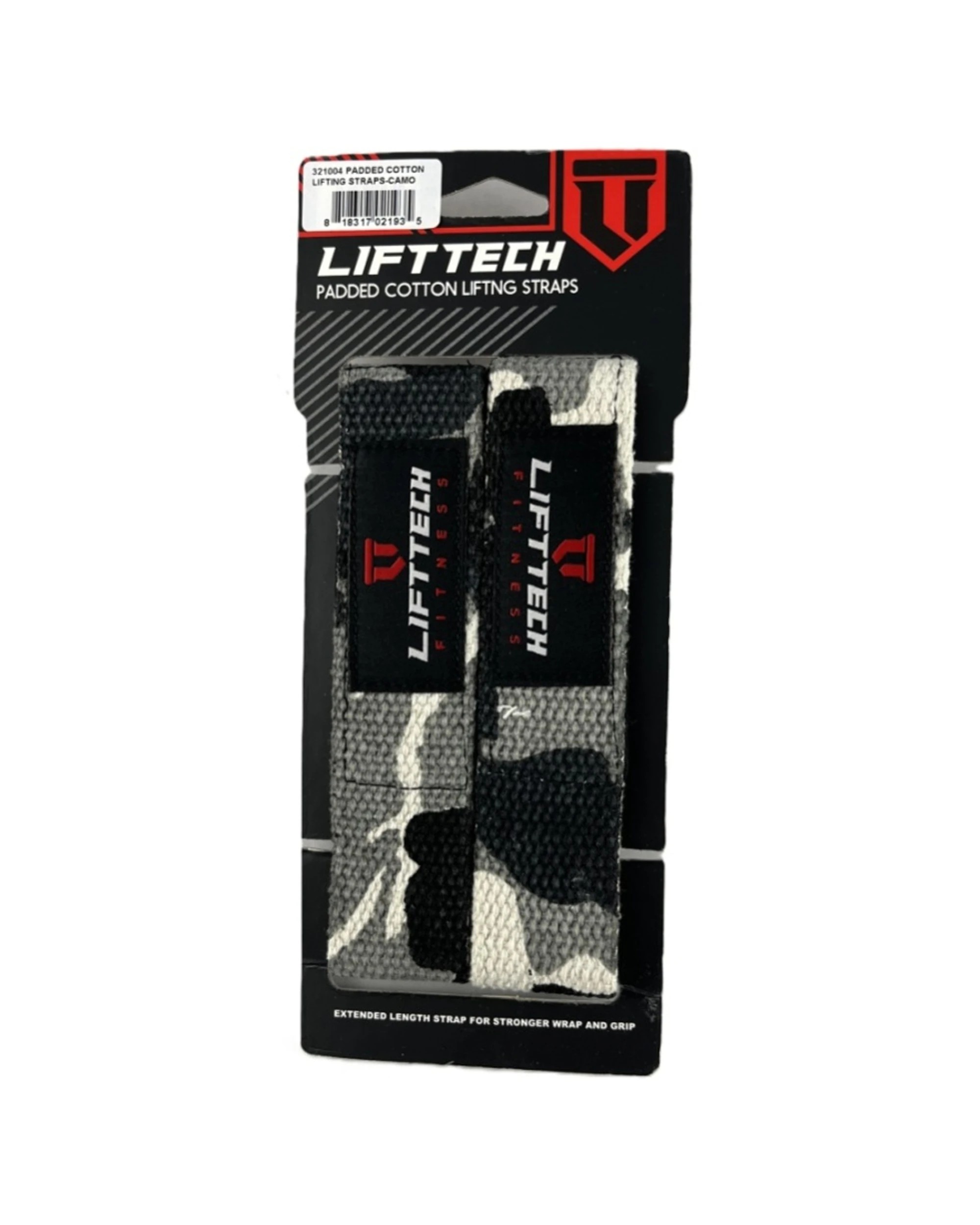 1 Lift-Tech Fitness 2pc Neo-Tech Padded Cotton Wrist Support Lifting Straps 21.5In Camo - Multi, 1 of 2