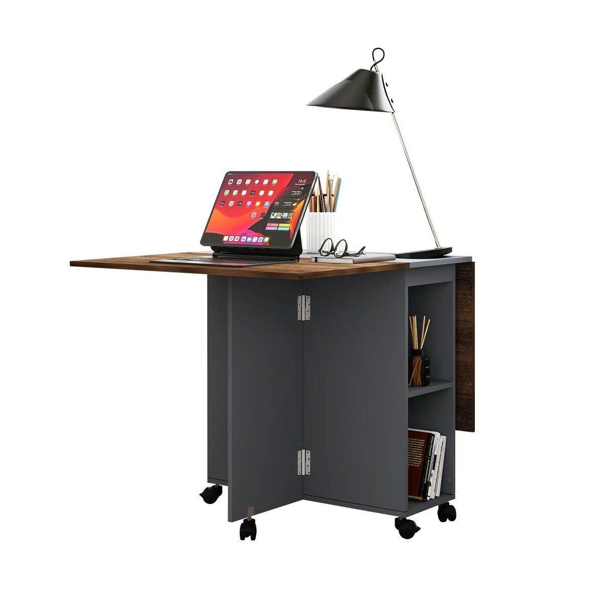 6 LUXSUITE Folding Dining Table Set 4 Chairs Extendable, 6 of 6