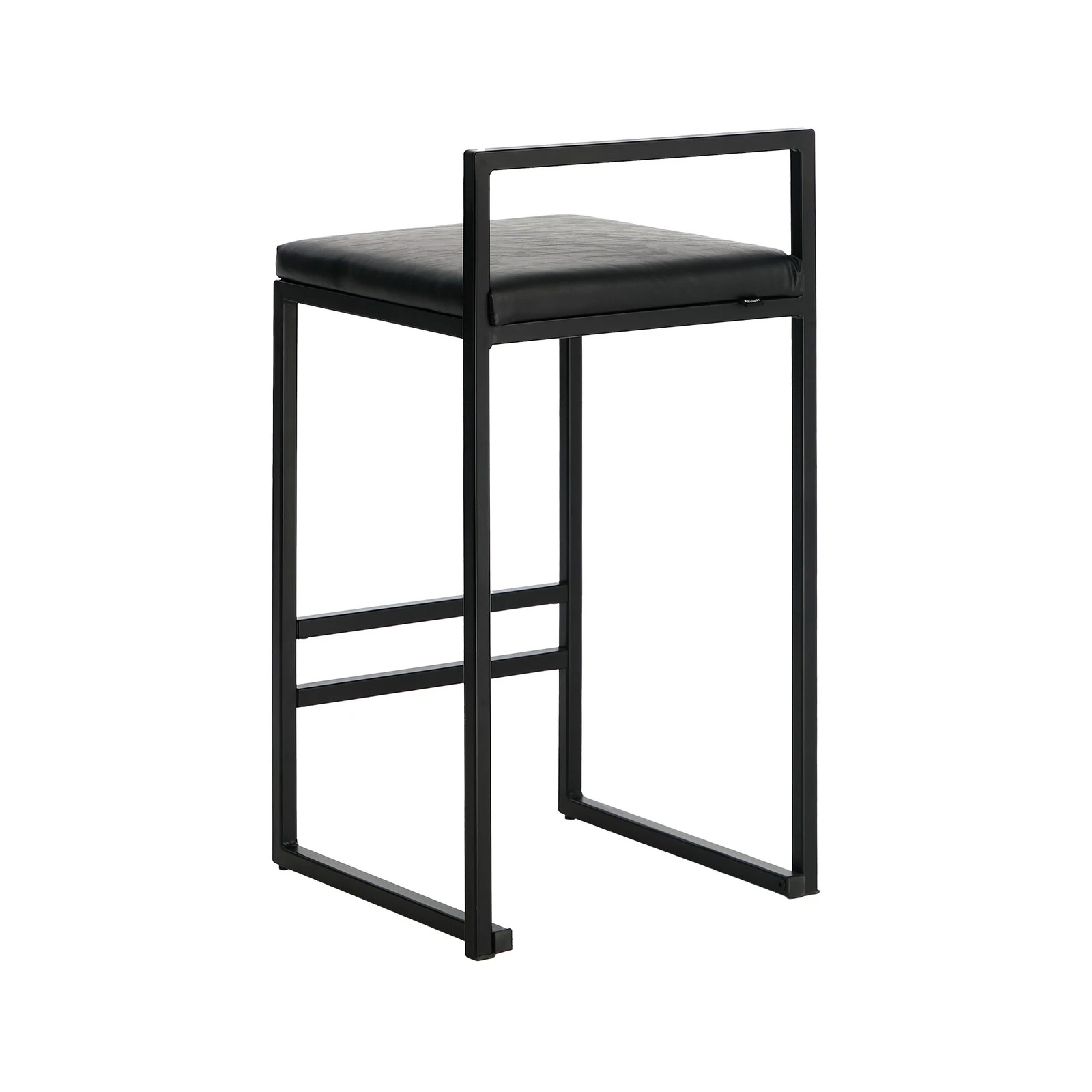 7 Oikiture 4x Bar Stools Counter High Chair Leather - Black, 7 of 9