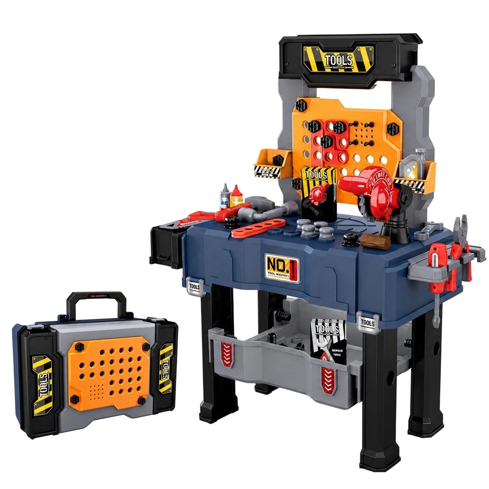 4 Ausway 65PCS Portable Kids Tool Workbench Set with Screws and Carry Case, 4 of 7