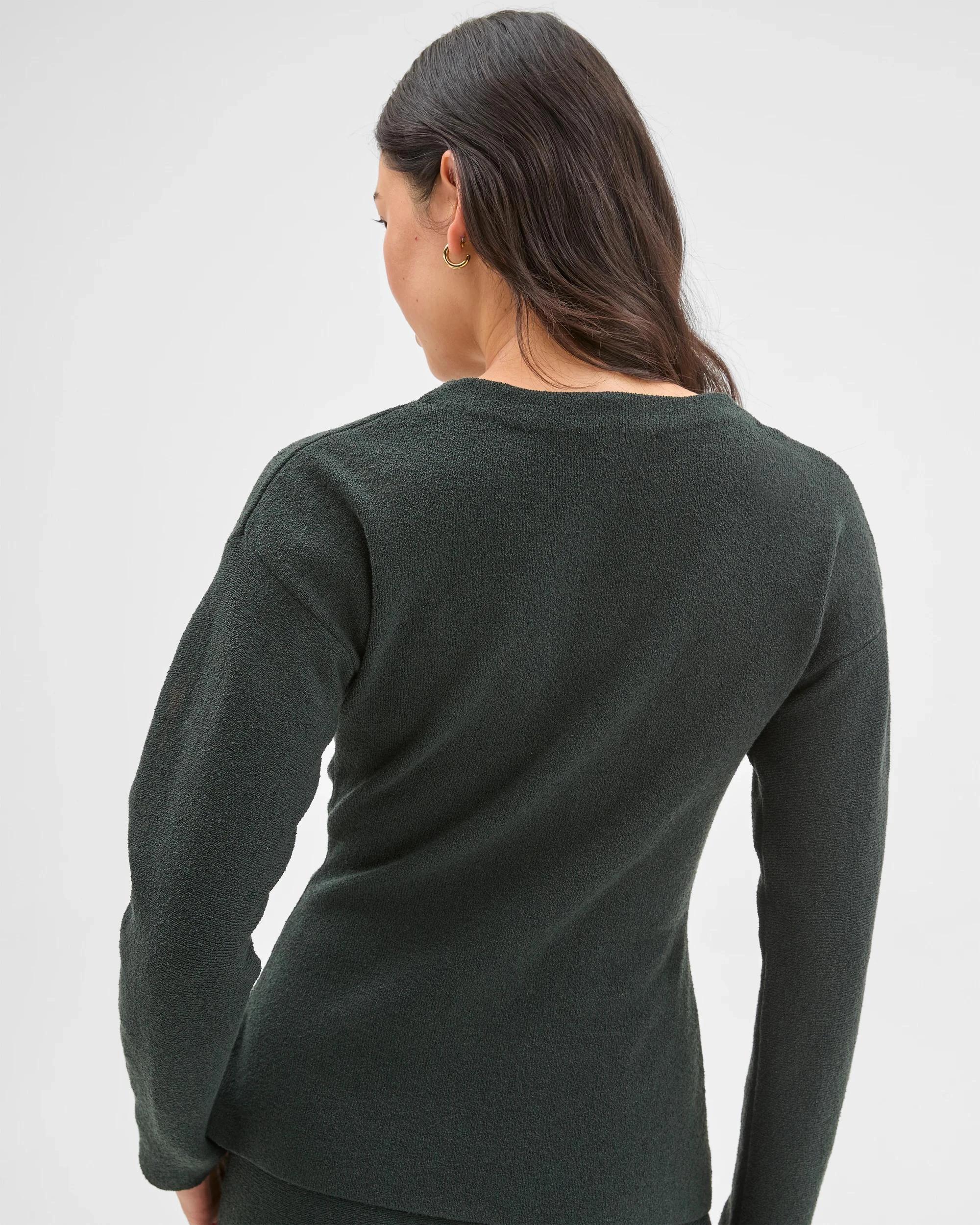 6 Preview Boucle Long Sleeve Cocoon  Cardigan MID JADE, 6 of 6