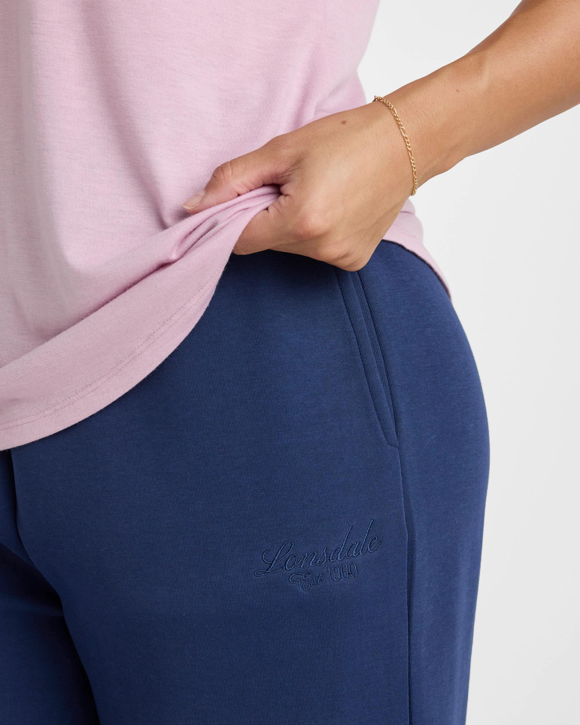 3 Lonsdale London Clean Barrel Leg Pants NAVY, 3 of 5