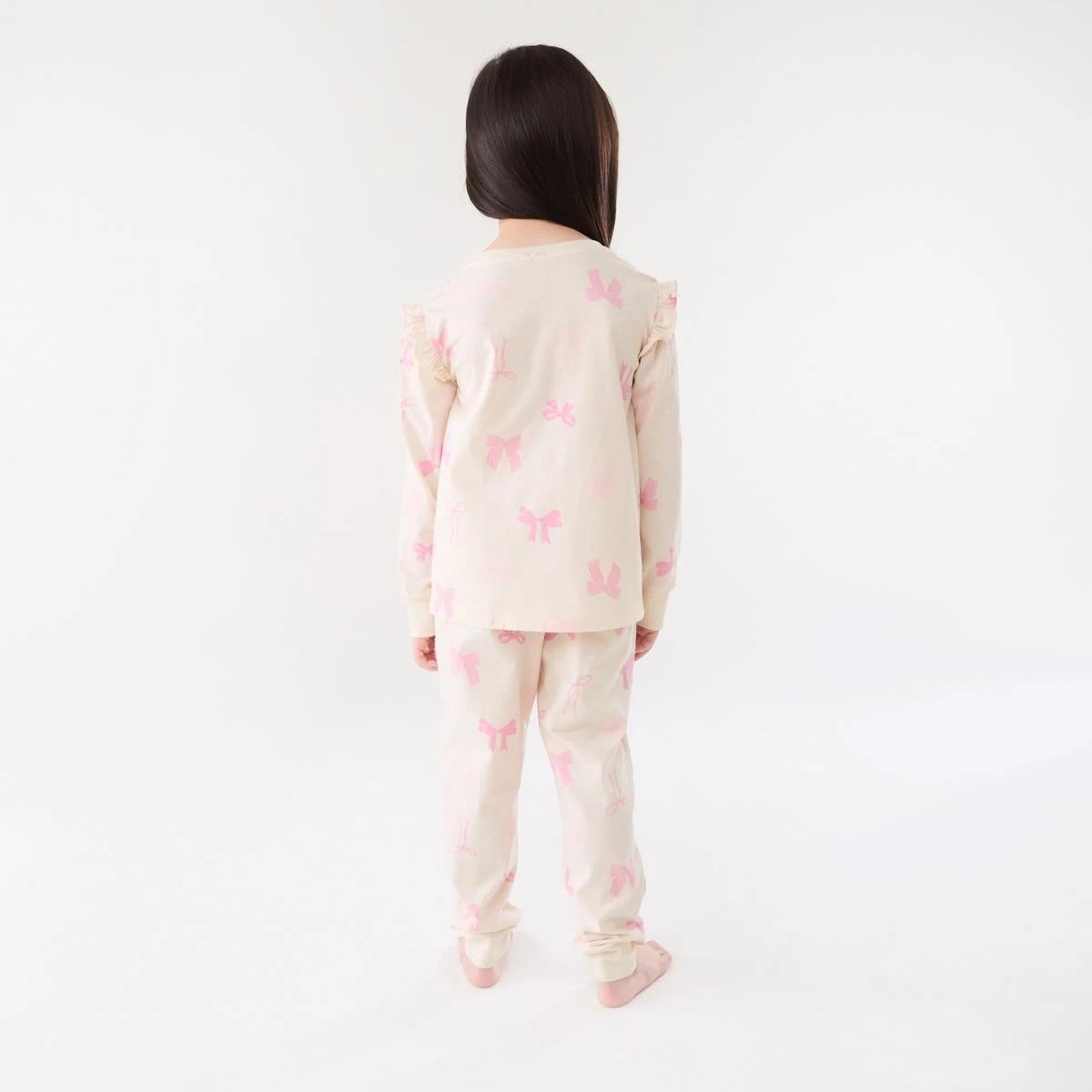 2 Jersey Pyjama Set Wht Bow, 2 of 6