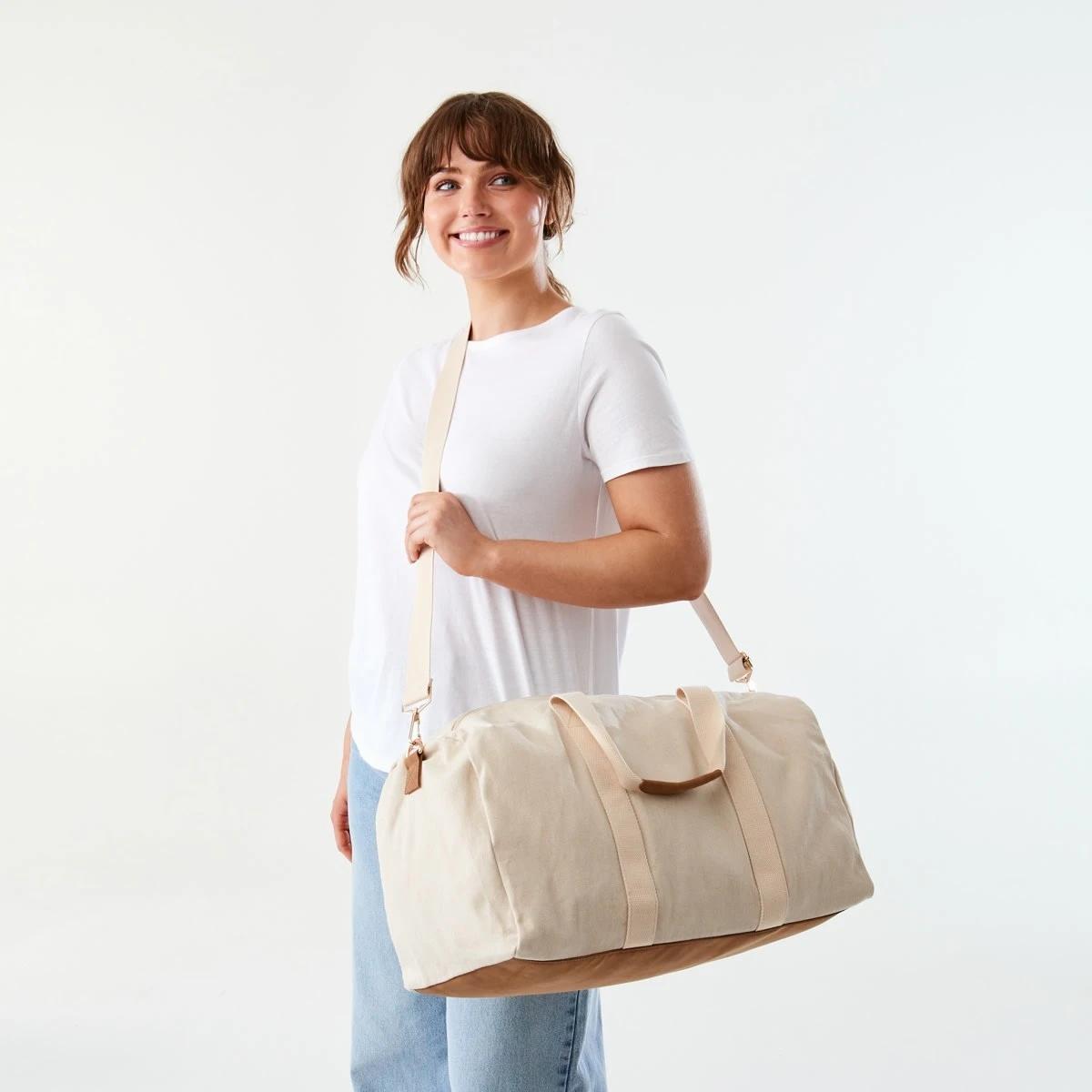5 Canvas Weekender Bag NATURAL BEIGE, 5 of 5