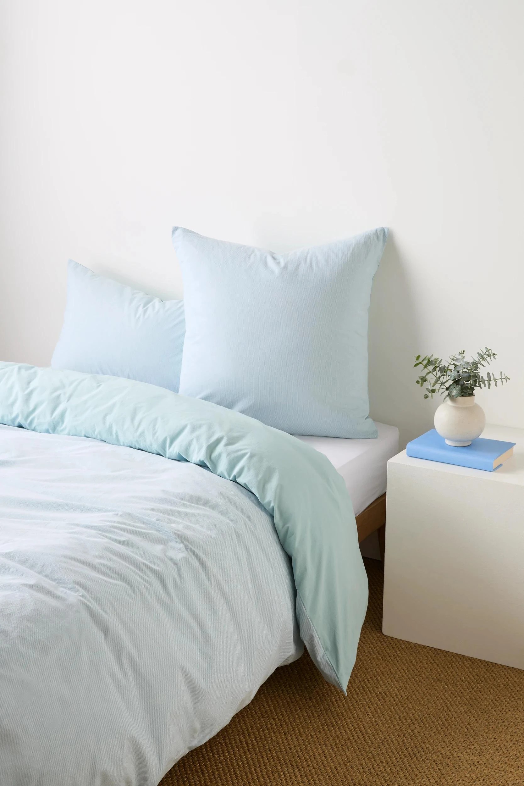 2 Arlo Cotton Stonewash European Pillowcase - Queen Bed - Blue, 2 of 2